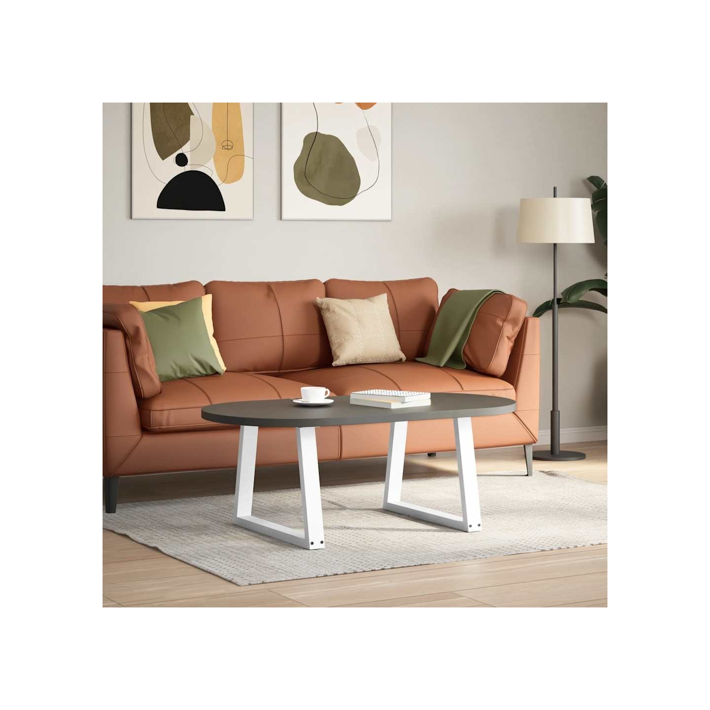 Pieds de table basse en forme de V 2 pcs blanc 60x(42-43,3) cm