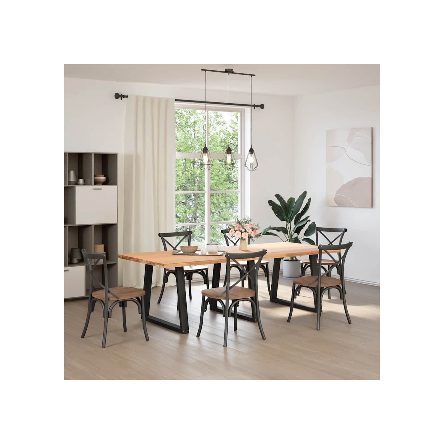 Pieds de table à manger en V 3 pièces Noir 80 x (72-73,3) cm Acier