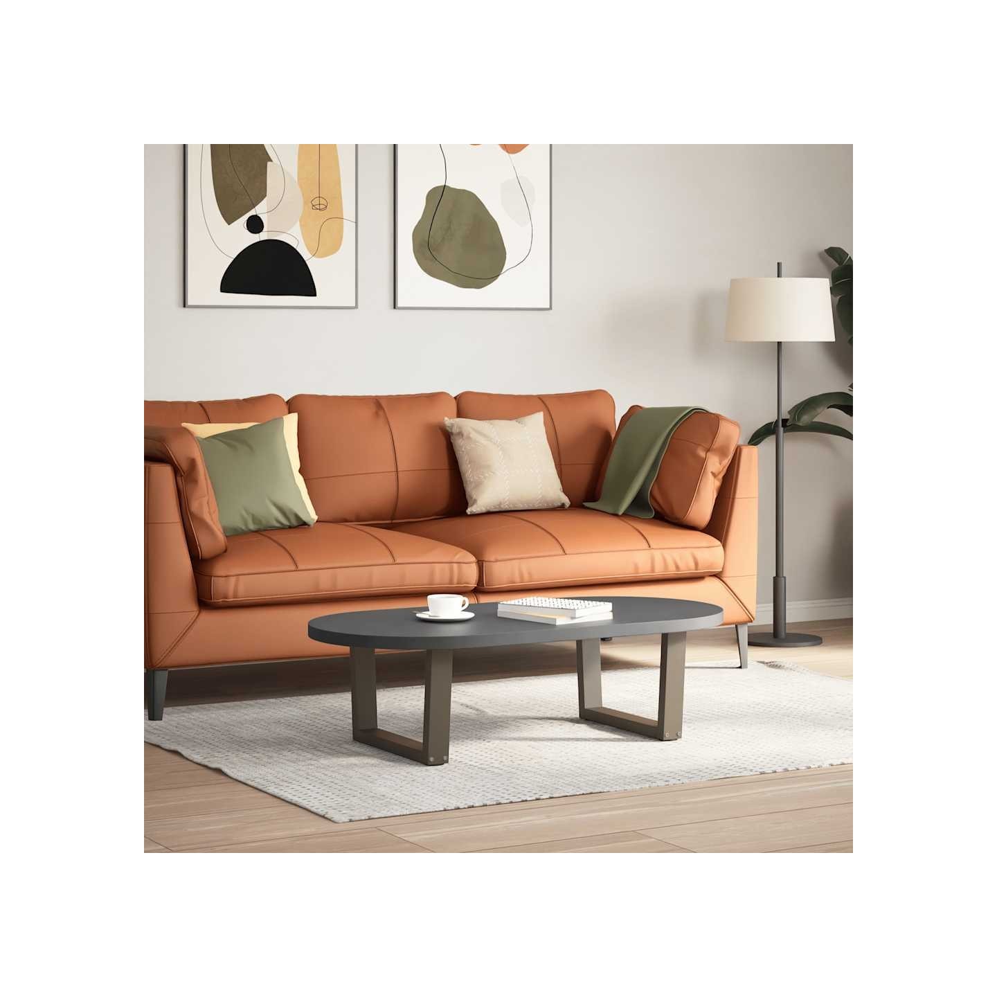 Pieds de table basse en forme de V 2 pcs naturel 50x(30-31,3)cm