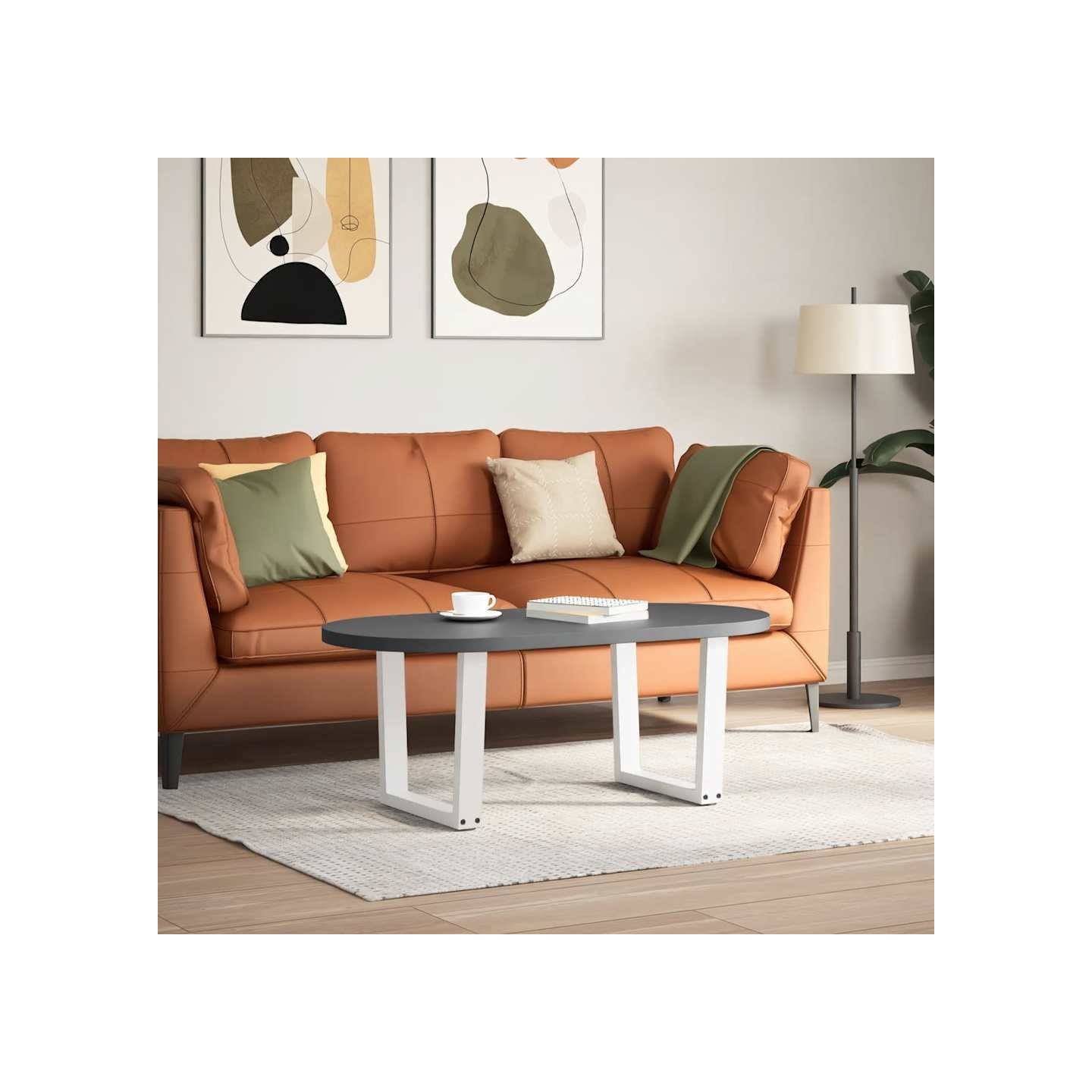 Pieds de table basse en forme de V 2 pcs blanc 50x(42-43,3) cm