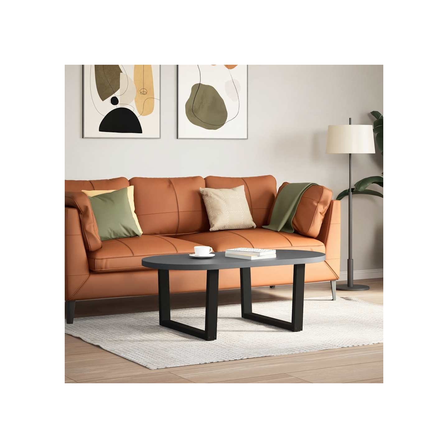Pieds de table basse en forme de V 2 pièces noir 70x(42-43,3)cm