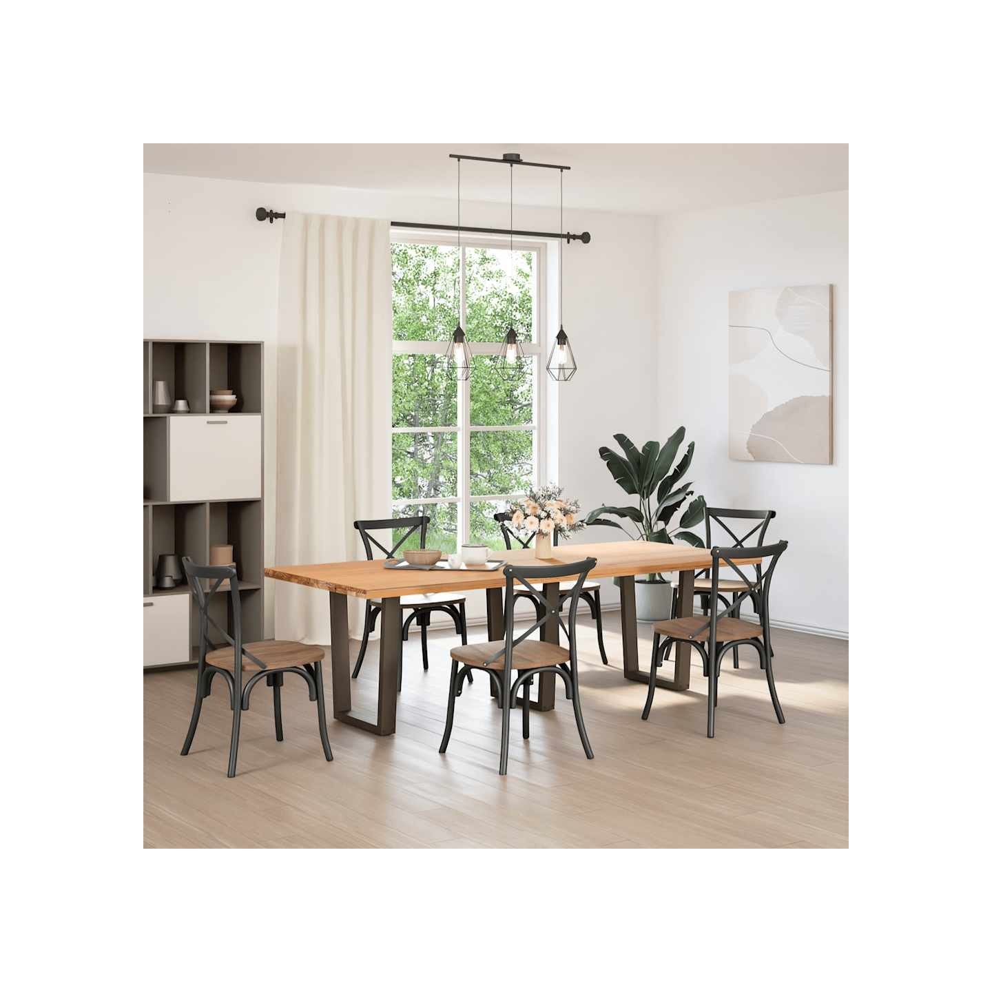 Pieds de table à manger forme de V 3 pcs naturel 70x(72-73,3)cm