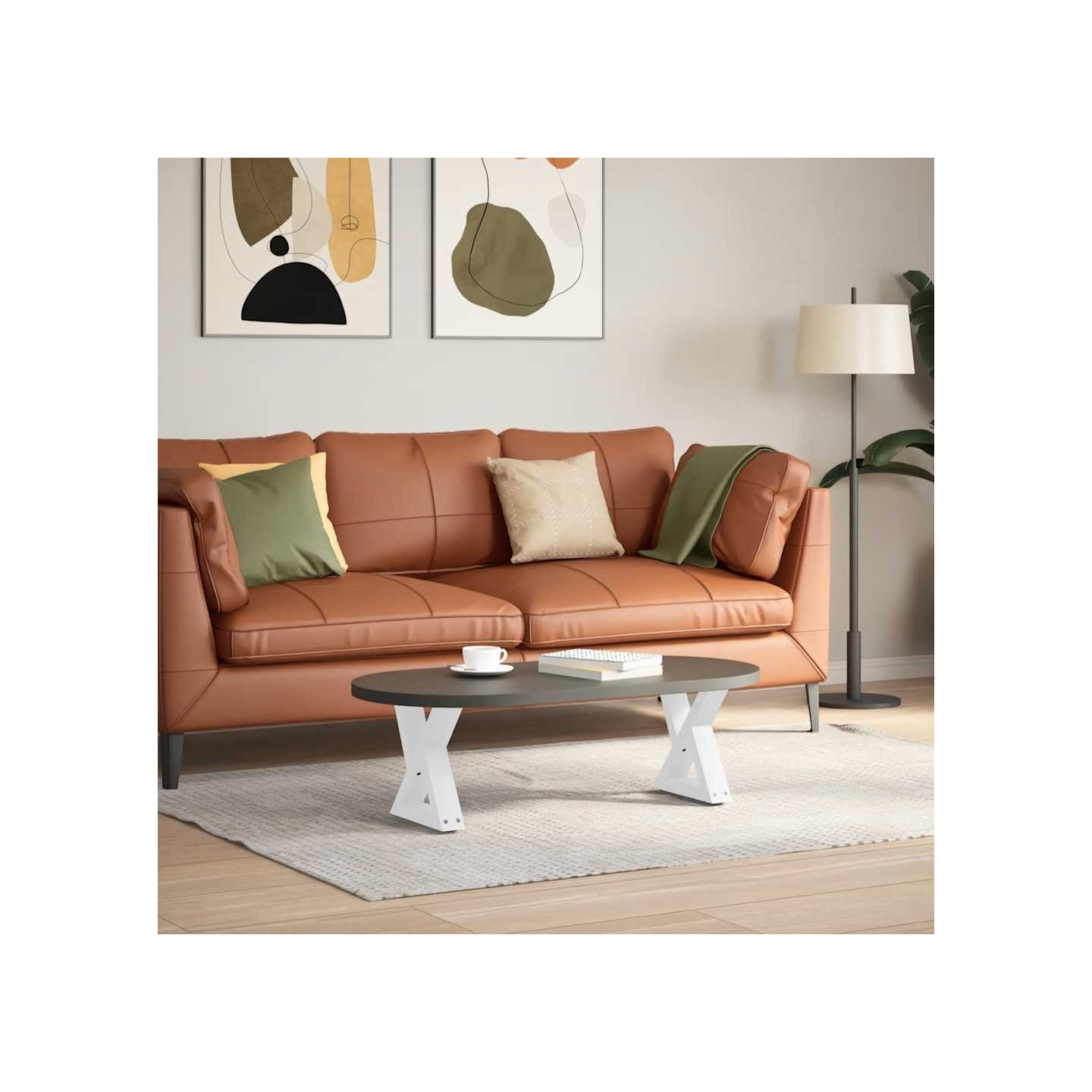 Pieds de table basse 2 pièces Blanc 30 x (30-31,3) cm Acier