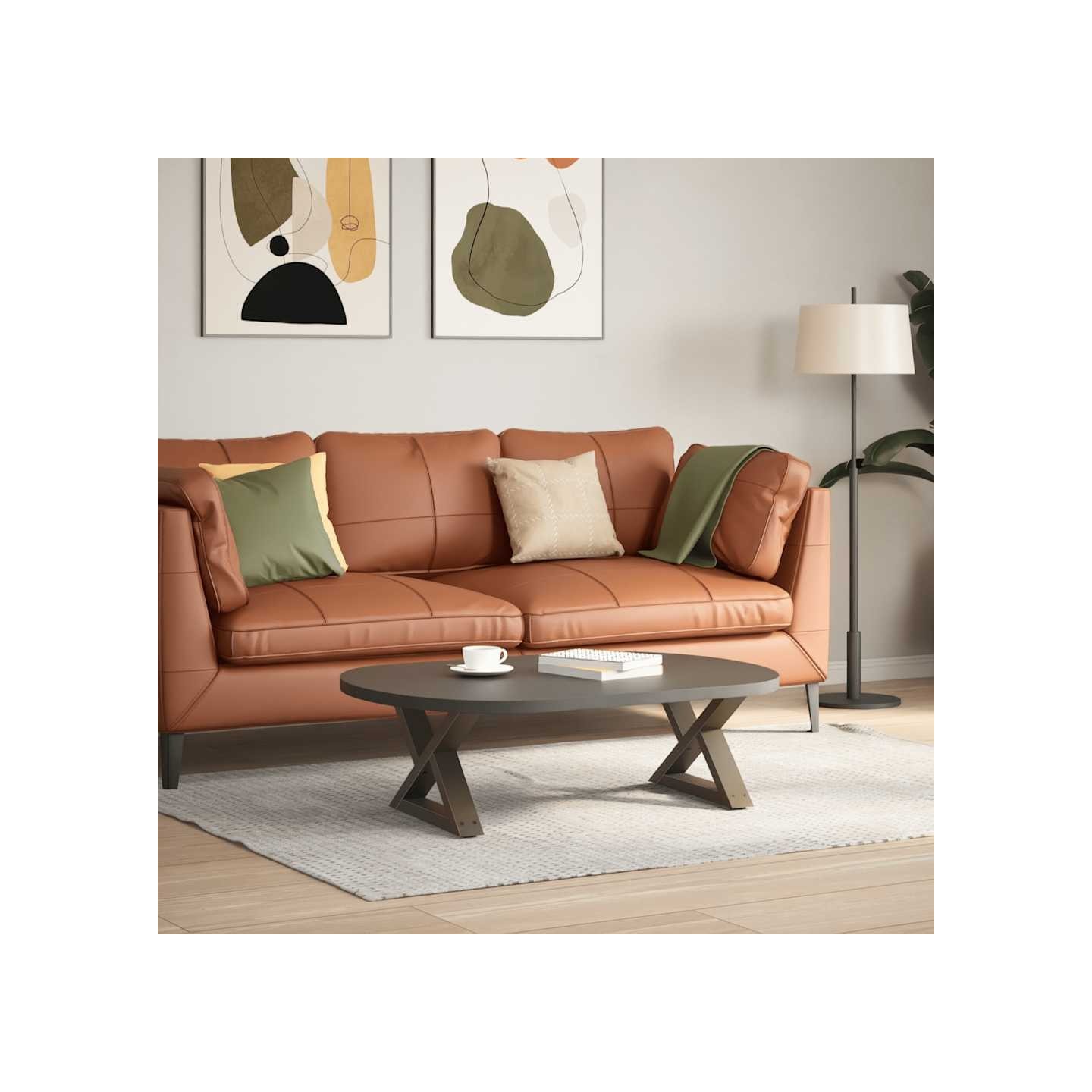 Pieds de table basse 2 pièces Acier naturel 50 x (30-31,3) cm Acier