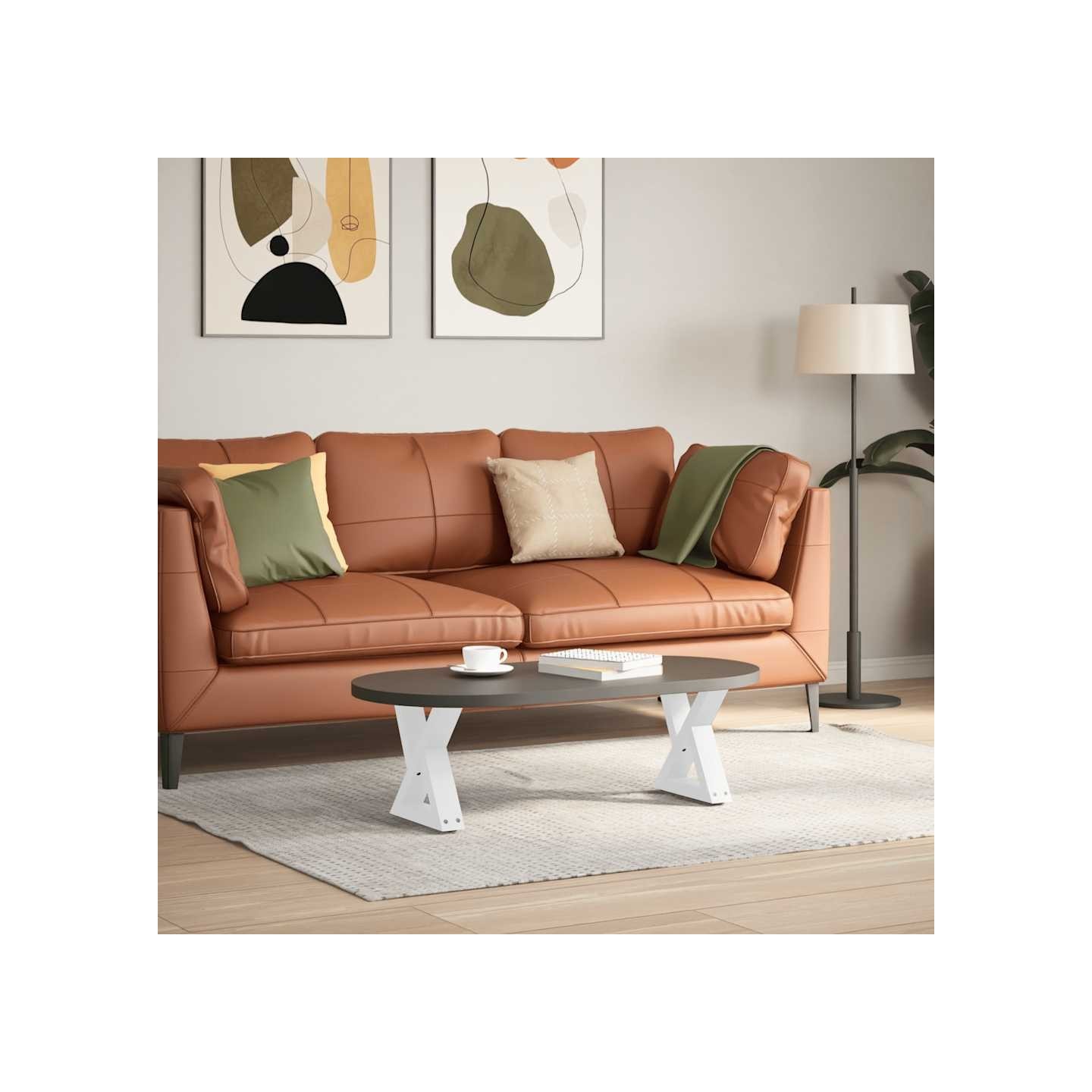 Pieds de table basse 2 pièces Blanc 40 x (30-31,3) cm Acier