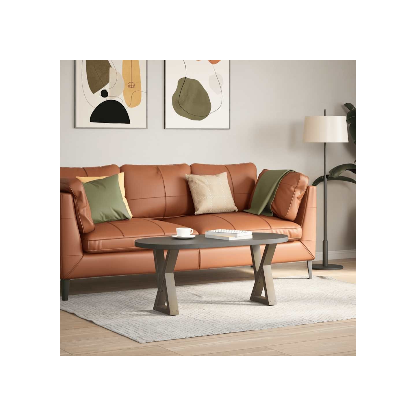 Pieds de table basse 2 pièces Acier naturel 38 x (42-43,3) cm Acier