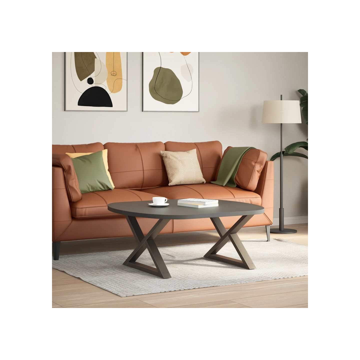 Pieds de table basse 2 pièces Acier naturel 70 x (42-43,3) cm Acier