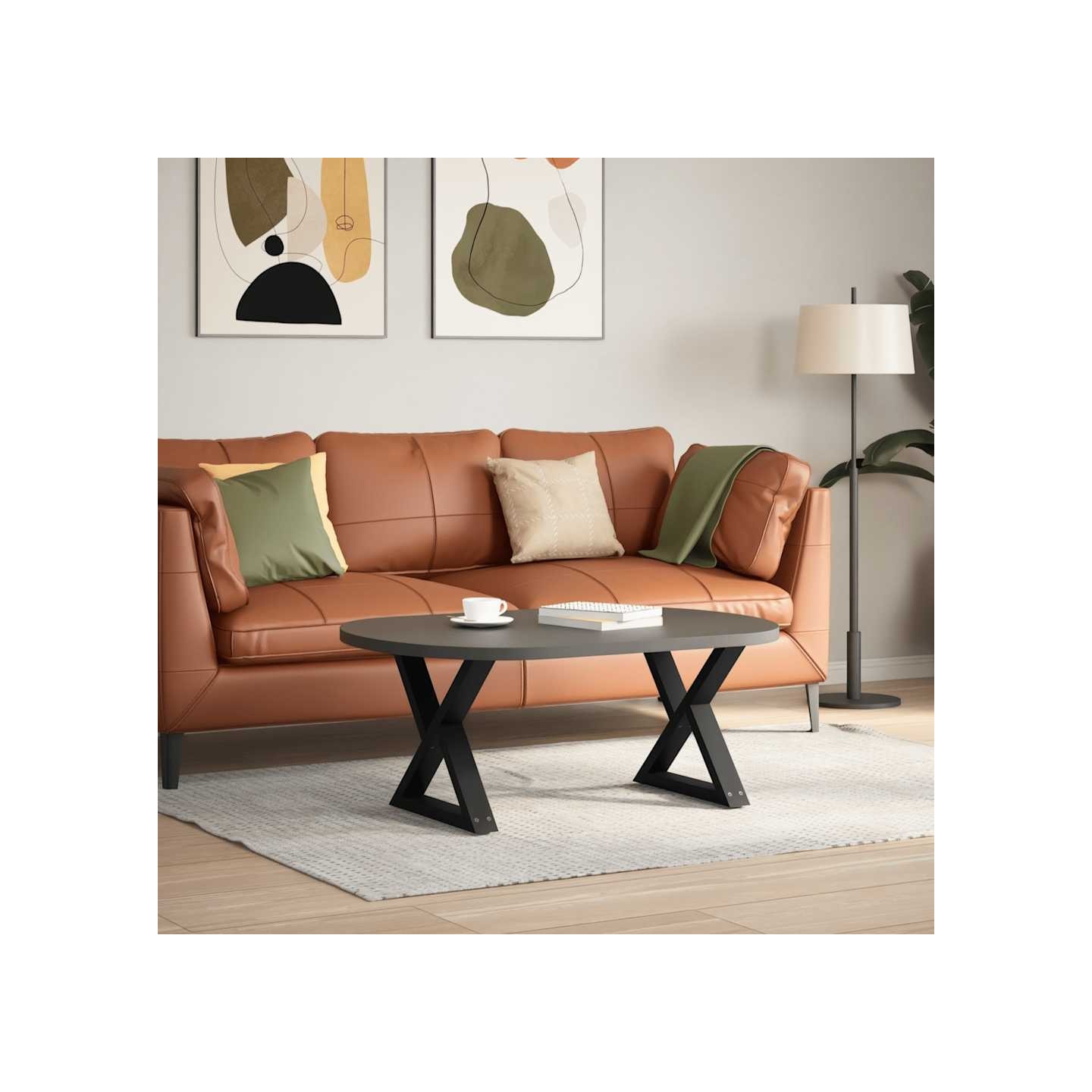 Pieds de table basse 2 pièces Noir 50 x (42-43,3) cm Acier