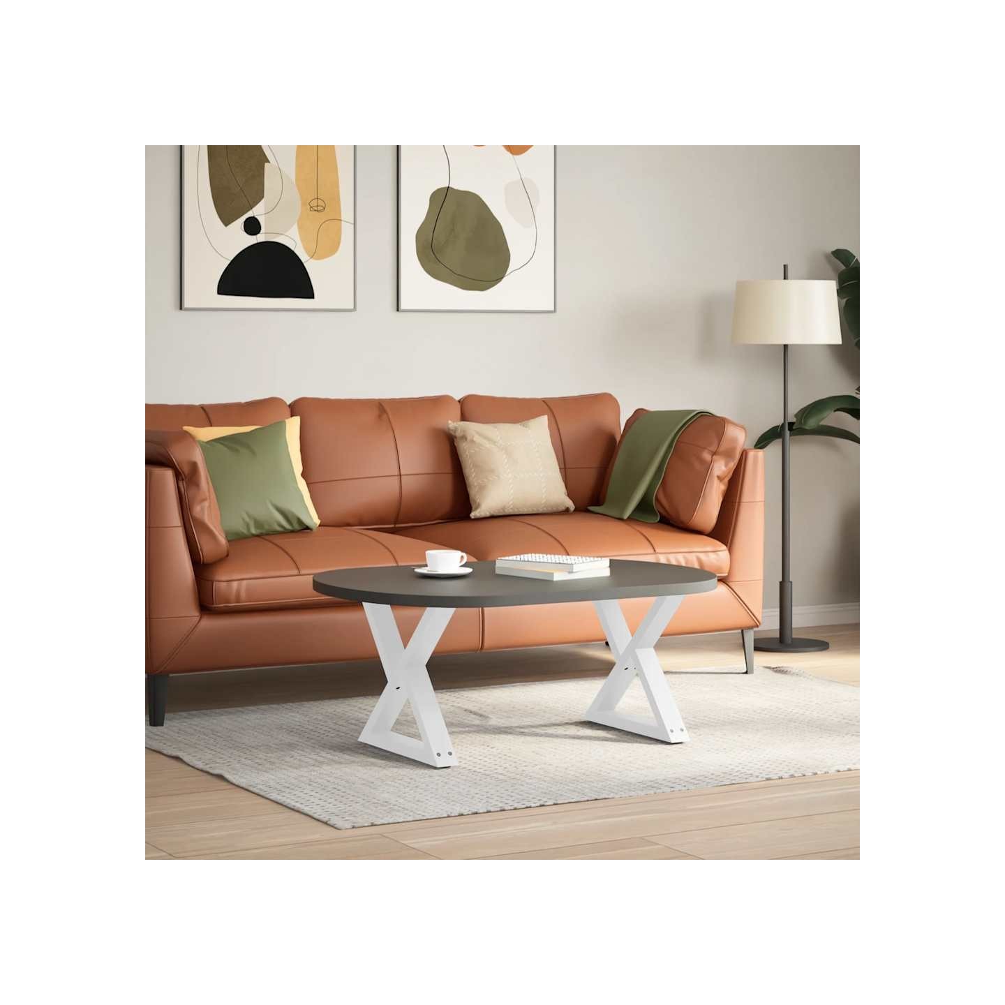 Pieds de table basse 2 pièces Blanc 50 x (42-43,3) cm Acier