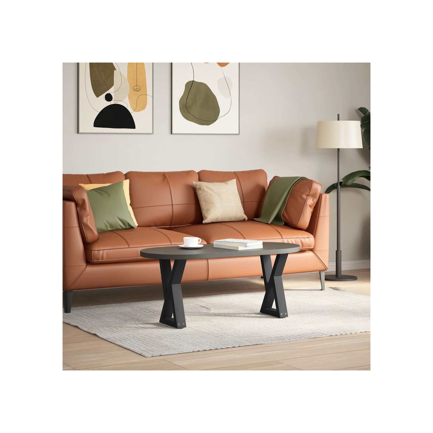 Pieds de table basse 2 pièces Noir 38 x (42-43,3) cm Acier