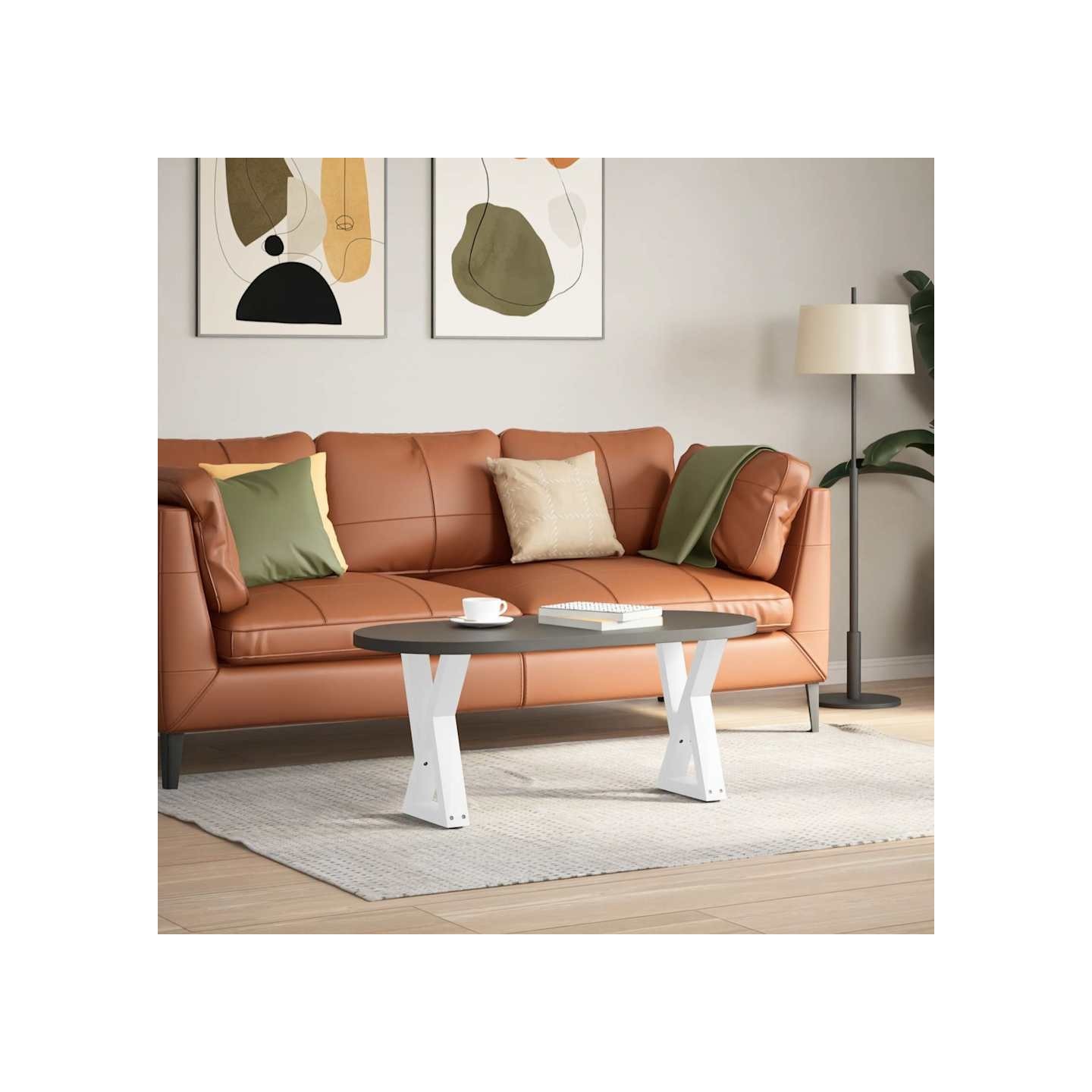 Pieds de table basse 2 pièces Blanc 38 x (42-43,3) cm Acier