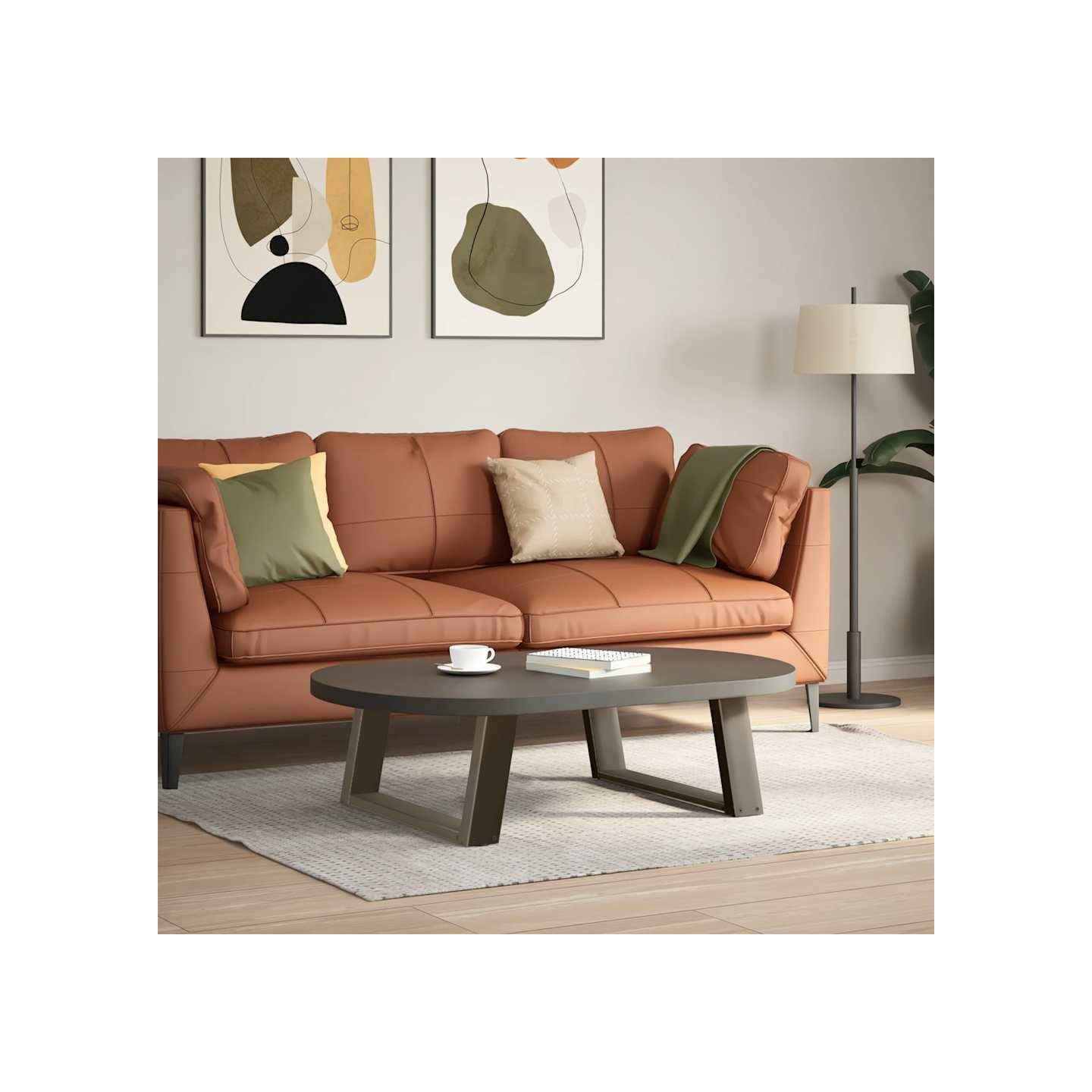 Pieds de table basse en U 2 pièces Acier naturel 60x(30-31) cm