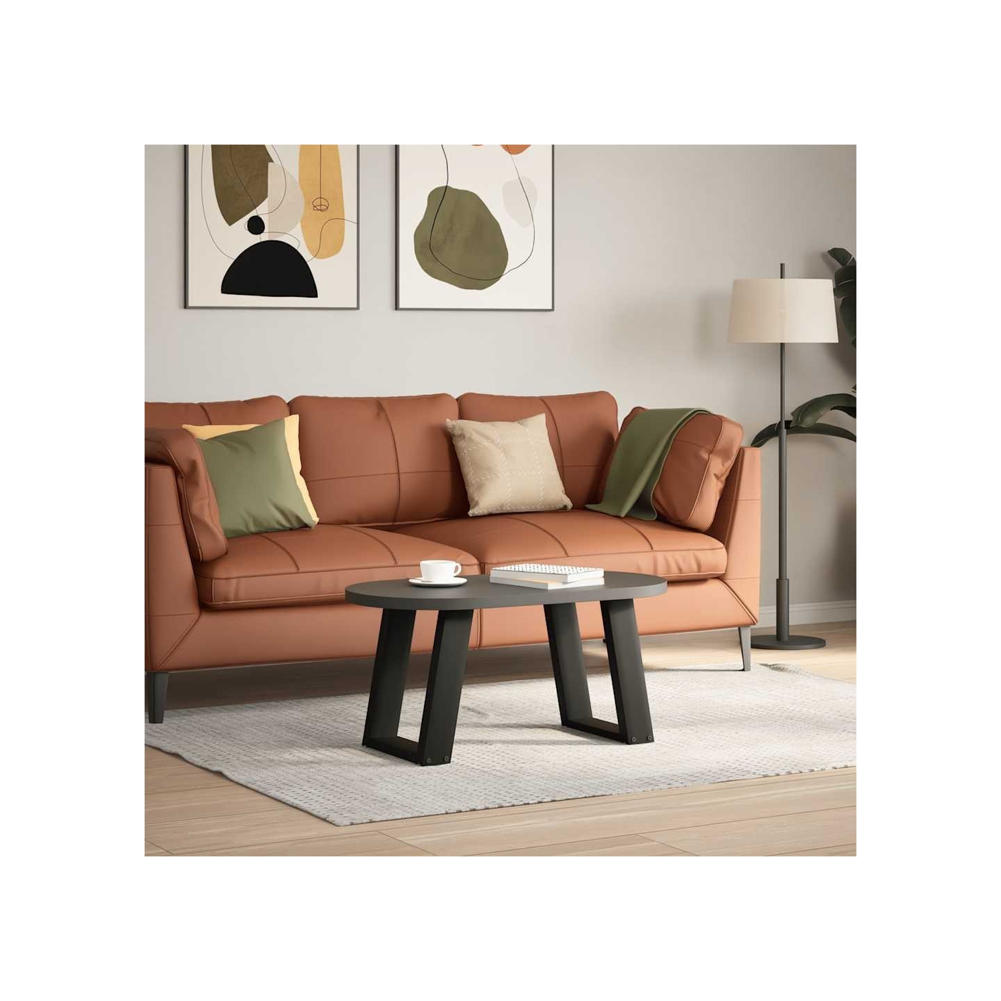Pieds de table basse en U 2 pièces Noir 38 x (42-43) cm Acier