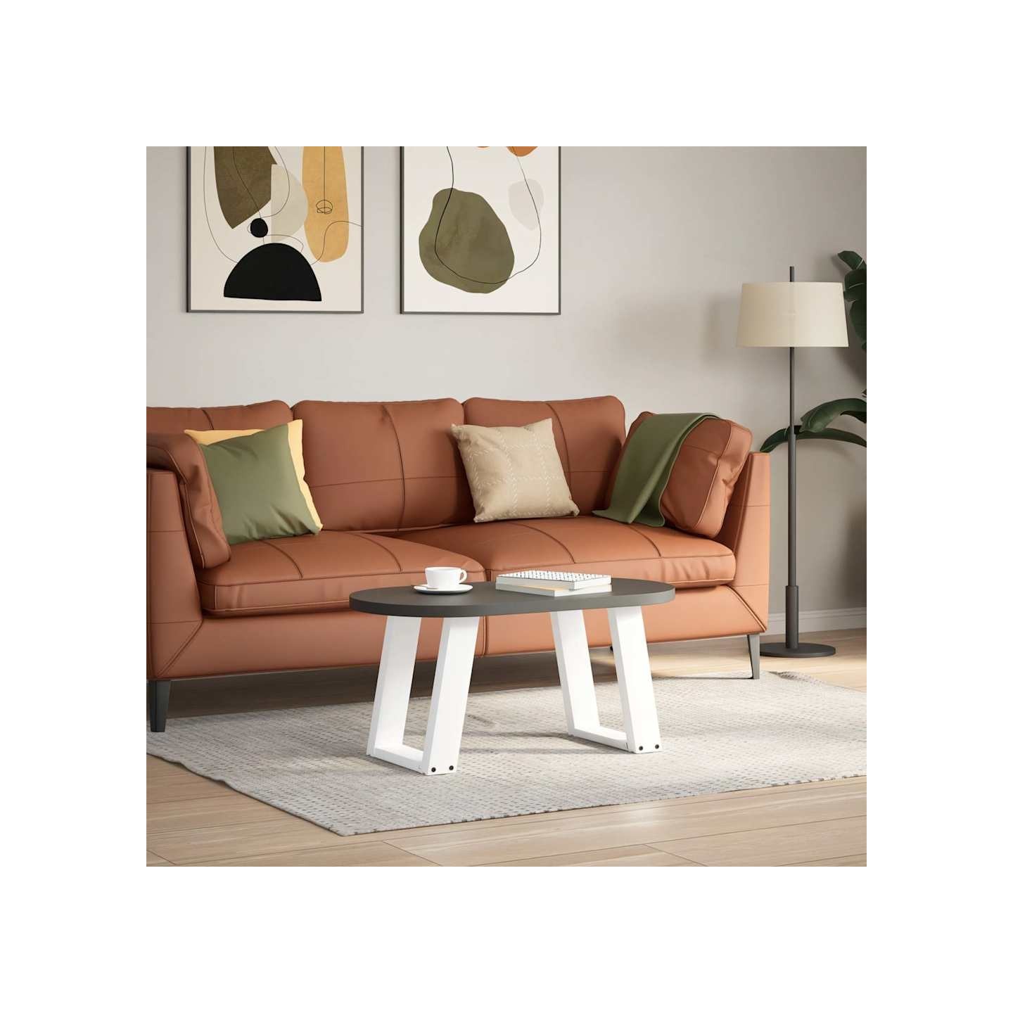 Pieds de table basse en U 2 pièces Blanc 38 x (42-43) cm Acier