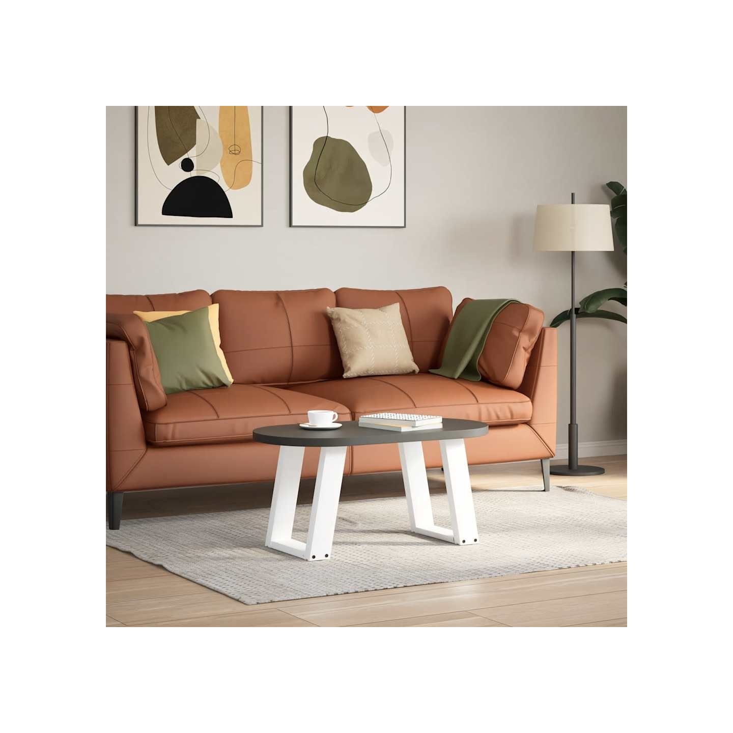 Pieds de table basse en U 2 pièces Blanc 28 x (42-43) cm Acier