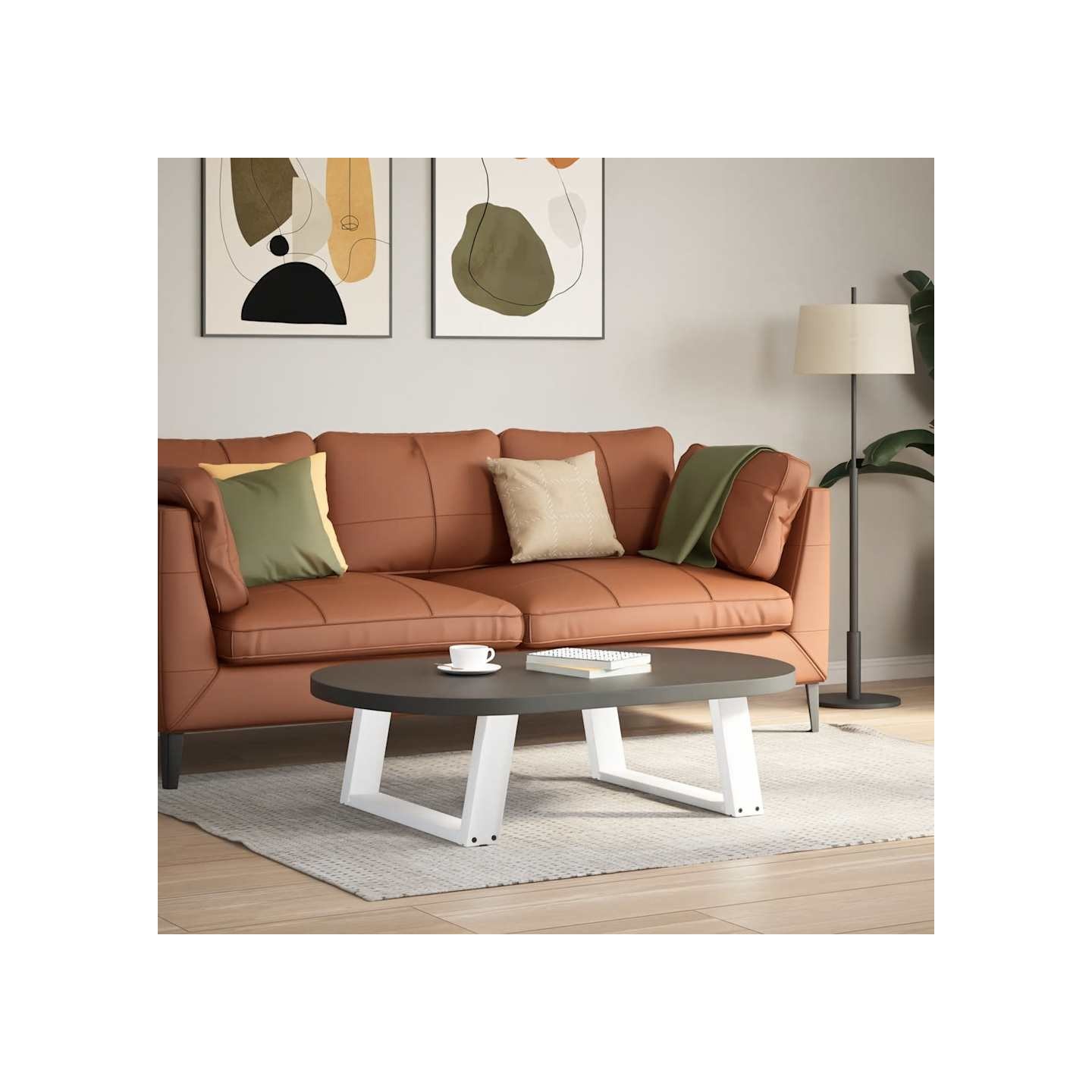 Pieds de table basse en U 2 pièces Blanc 70 x (30-31) cm Acier