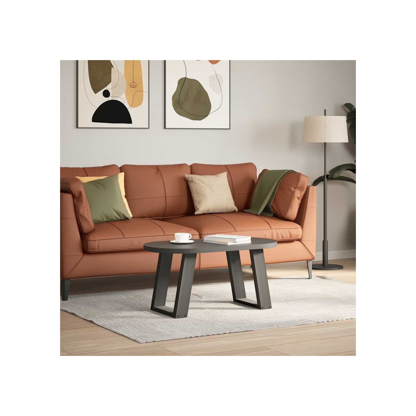 Pieds de table basse en U 2 pièces Anthracite 38 x (42-43) cm Acier
