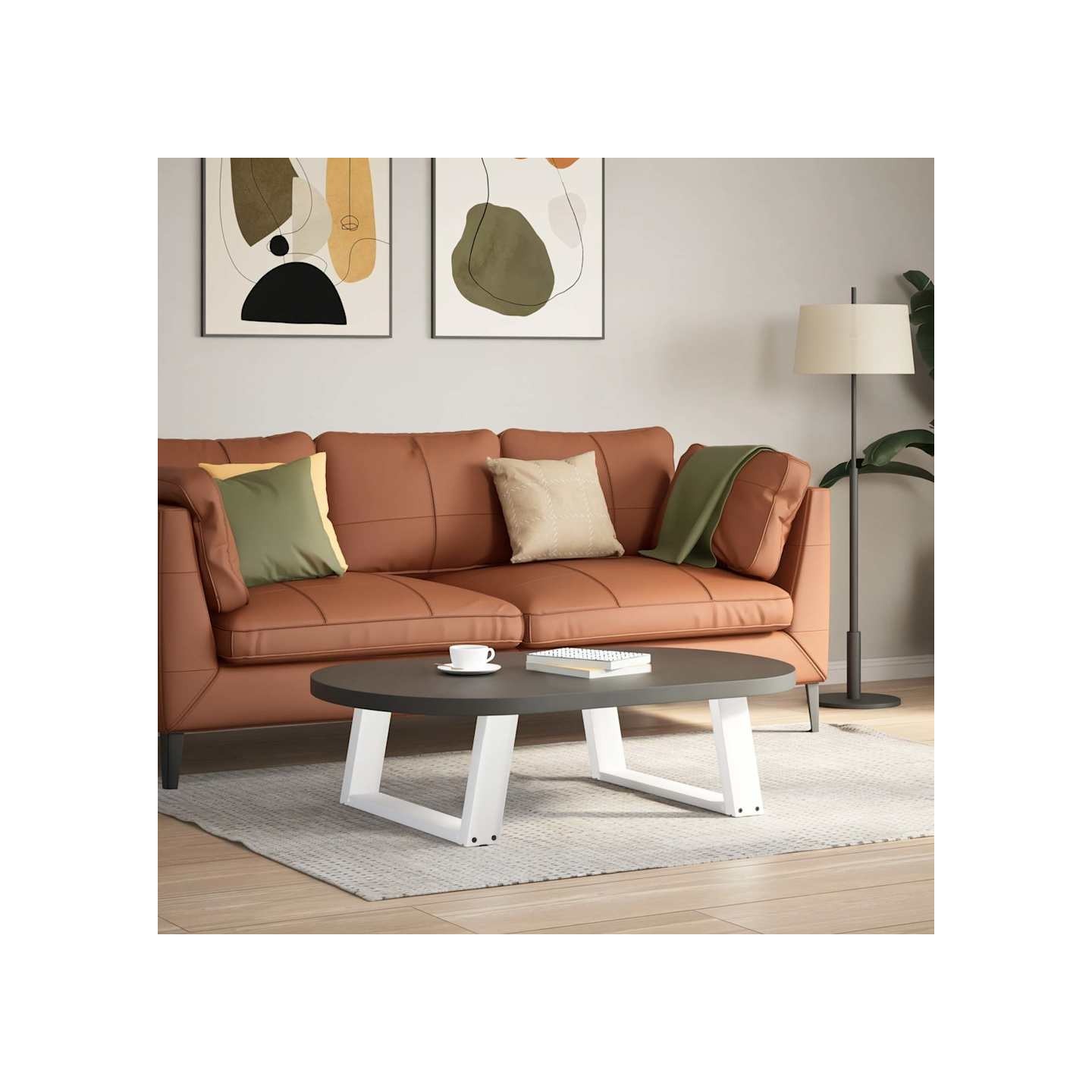 Pieds de table basse en U 2 pièces Blanc 60 x (30-31) cm Acier