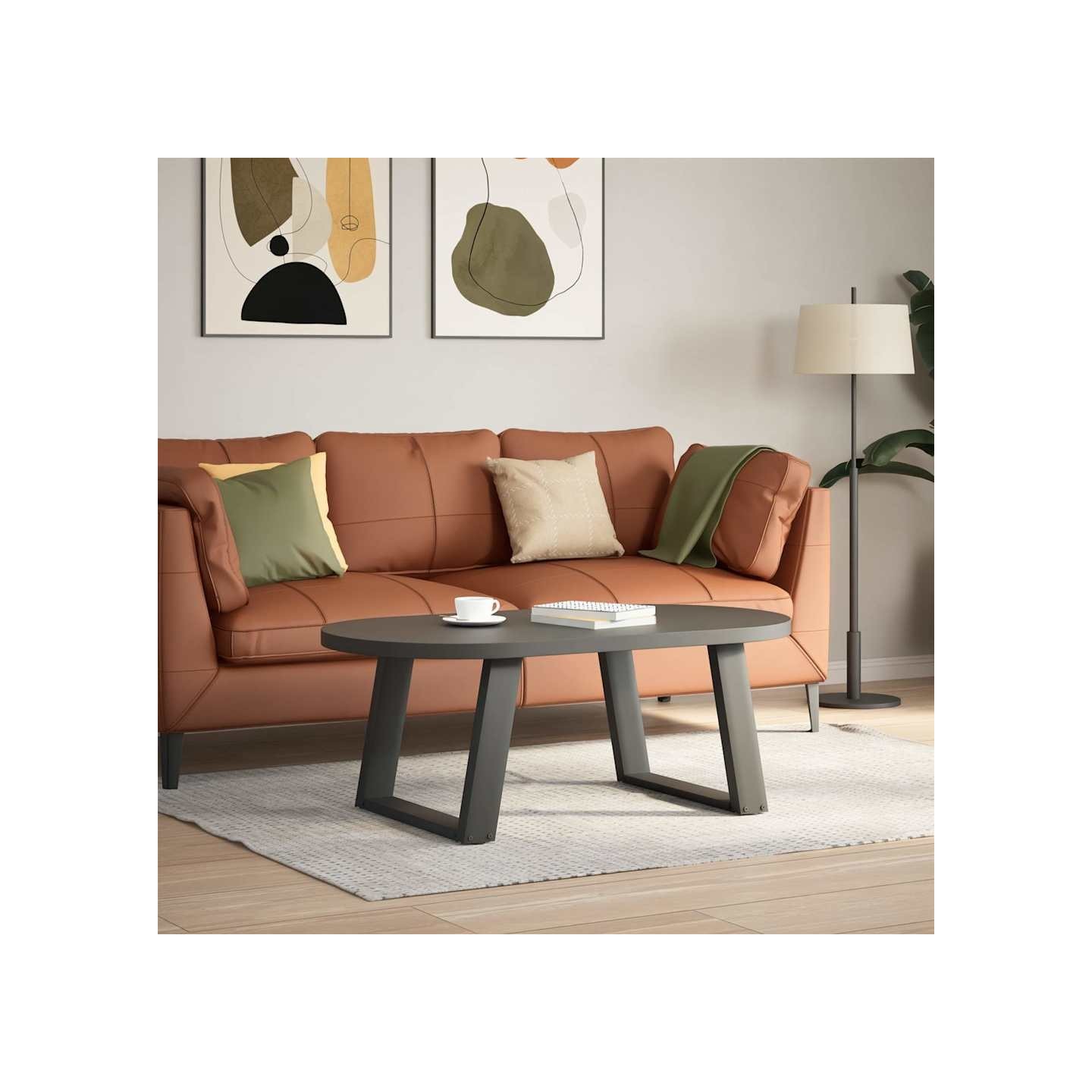 Pieds de table basse en U 2 pièces Anthracite 60 x (42-43) cm Acier