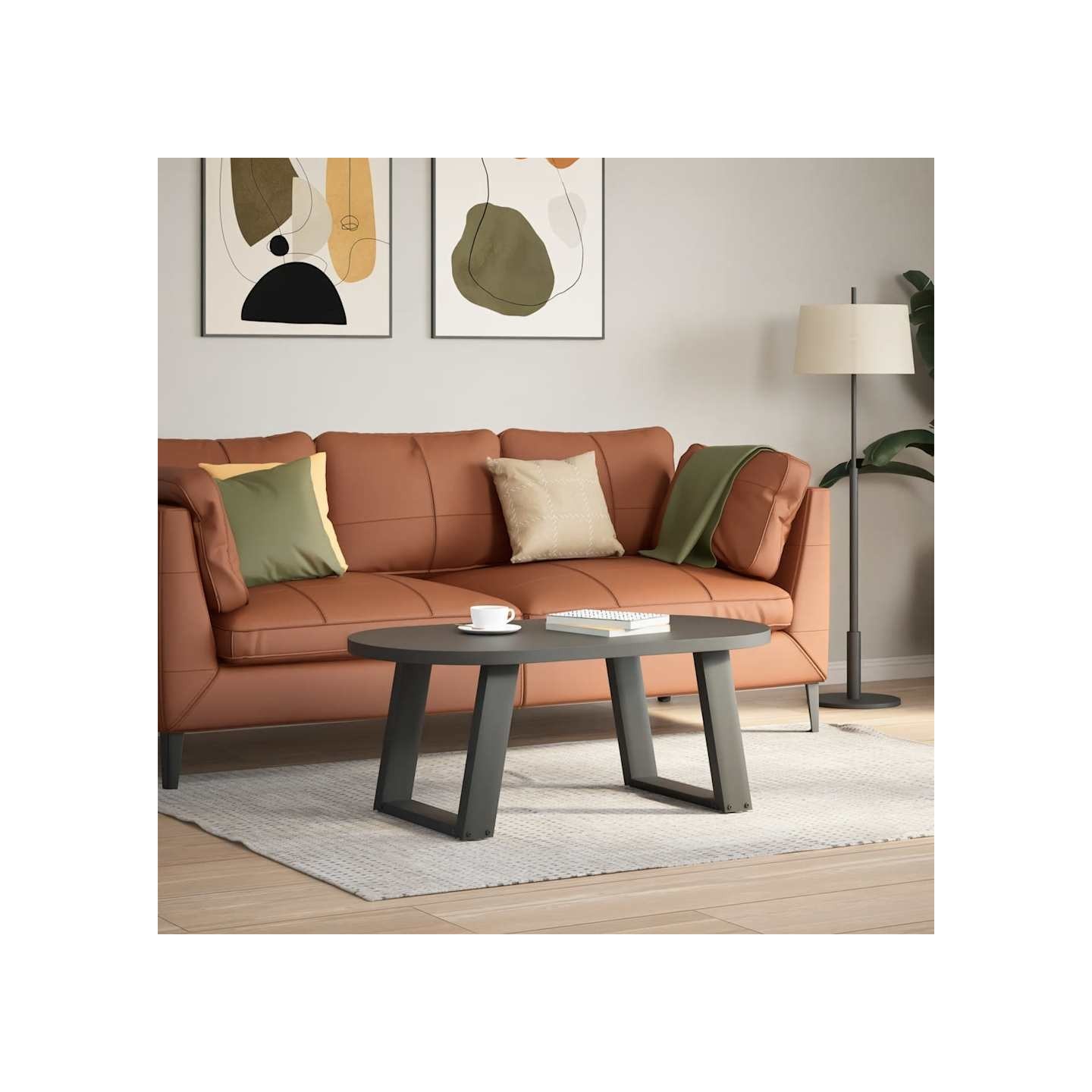 Pieds de table basse en U 2 pièces anthracite 50x(42-43) cm