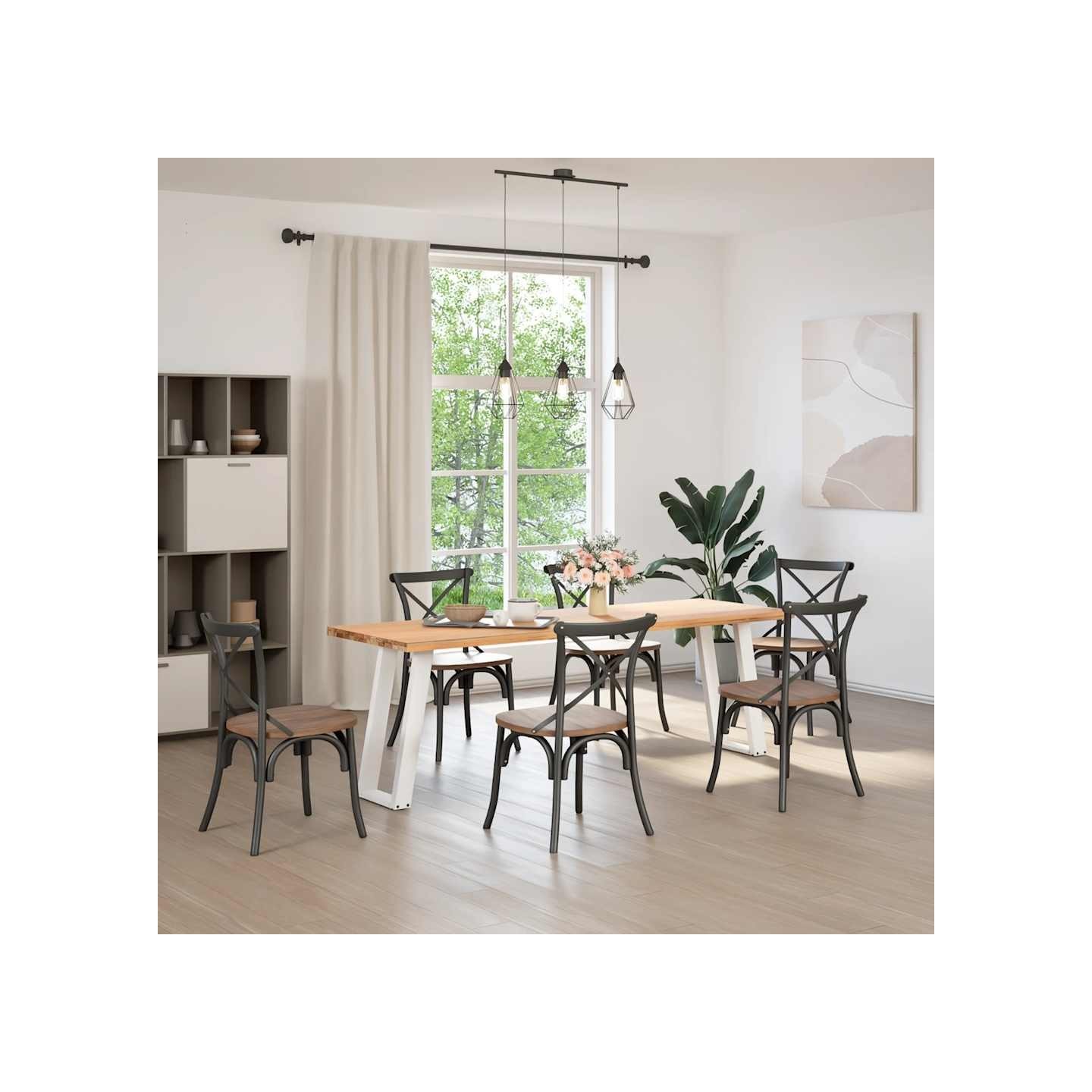 Pieds de table console en U, 2 pièces, blanc, 28 x (72-73) cm, acier