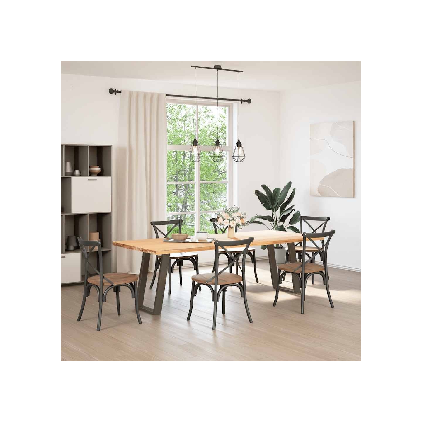 Pieds de table à manger forme de U 2 pcs naturel 60x(72-73)cm