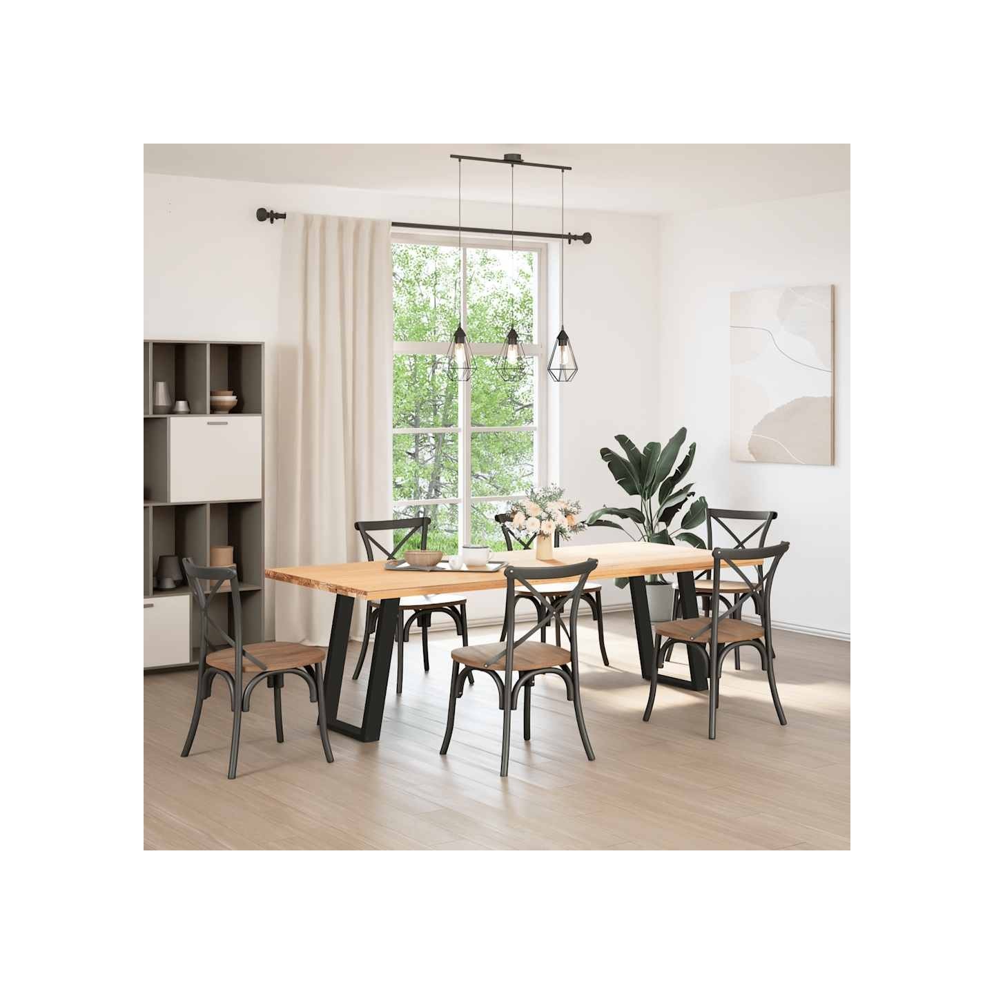 Pieds de table à manger en U 2 pièces Noir 60 x (72-73) cm Acier