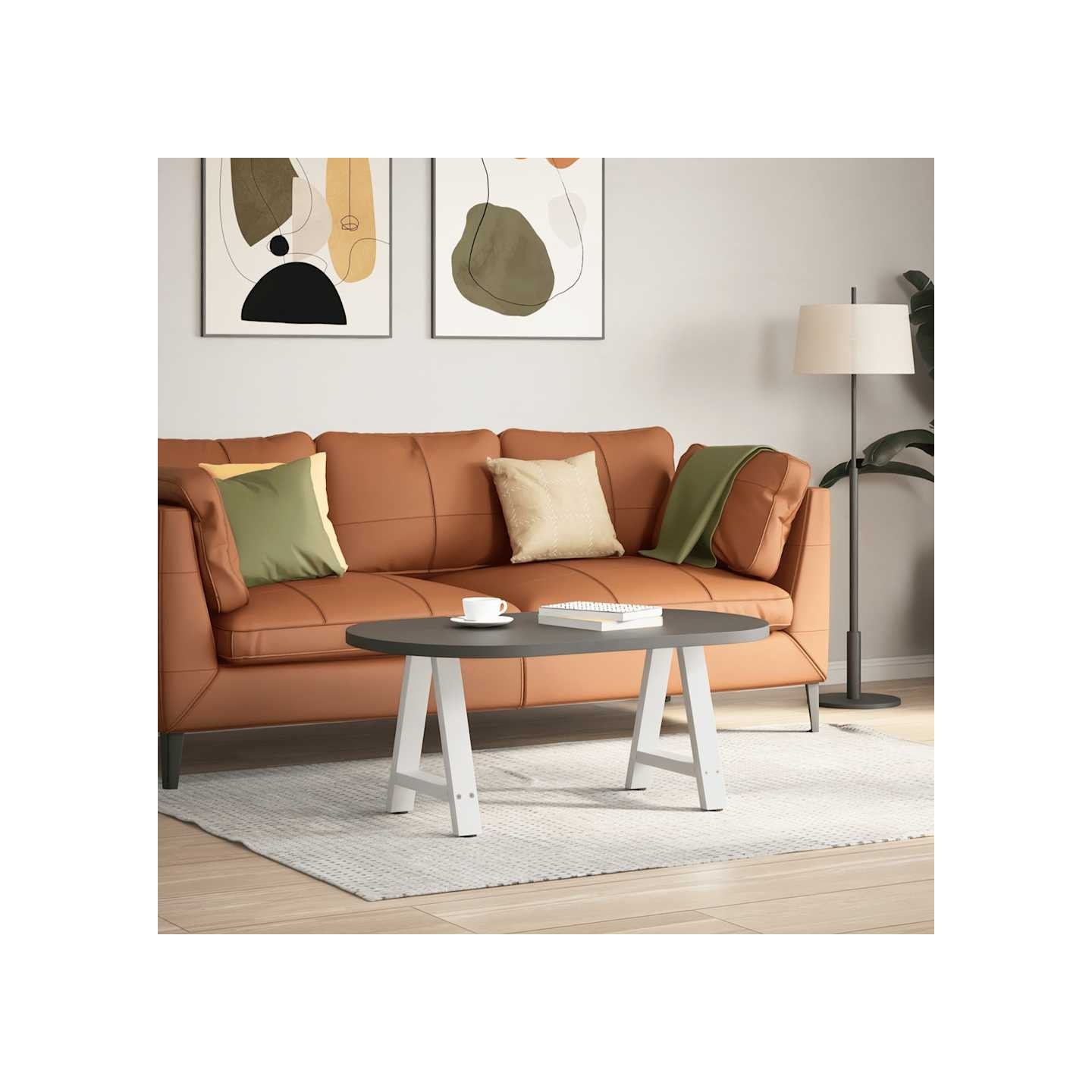 Pieds de table basse en forme de A 2 pièces blanc 38x(42-43) cm