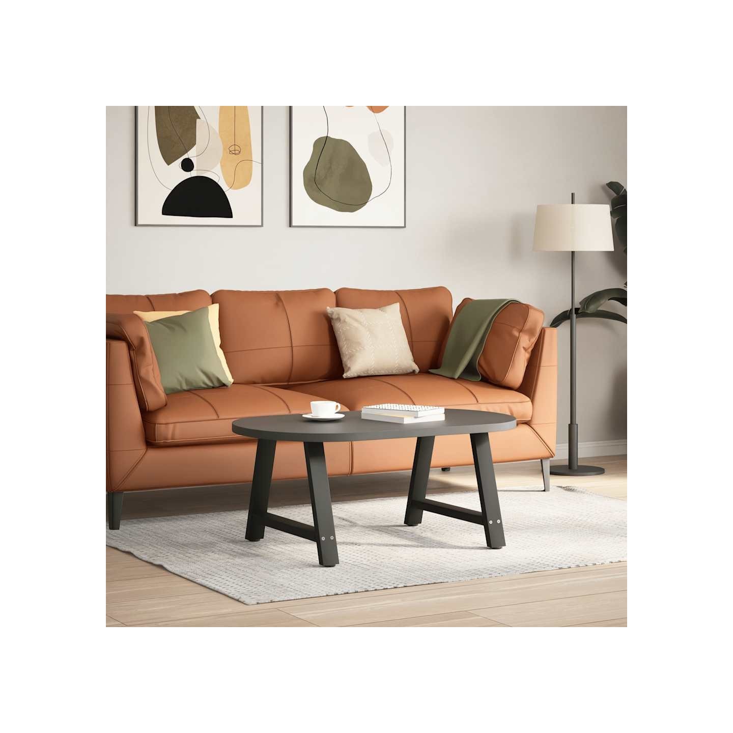 Pieds de table basse en forme de A 2 pièces noir 70x(42-43) cm