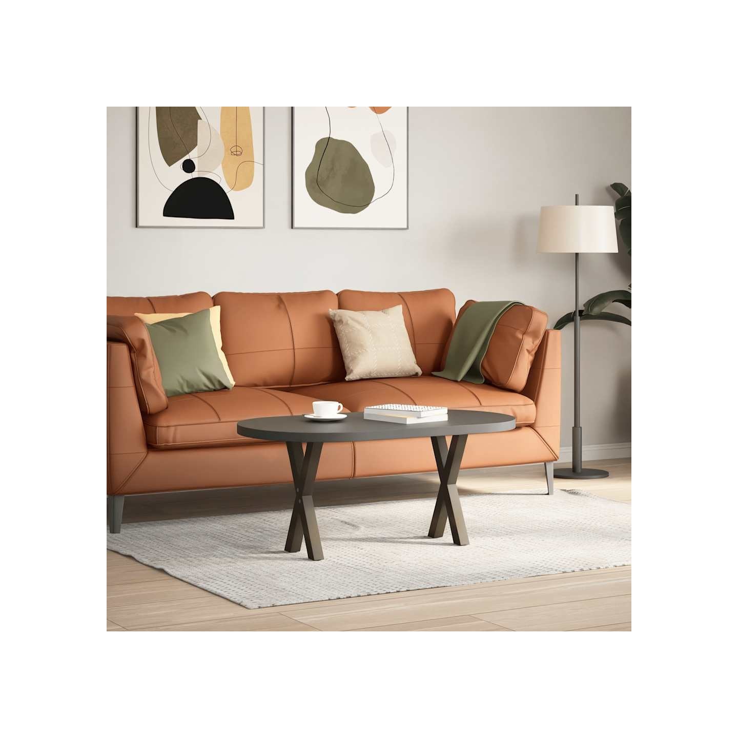 Pieds de table basse en forme de X 2 pcs naturel 28x(42-43) cm