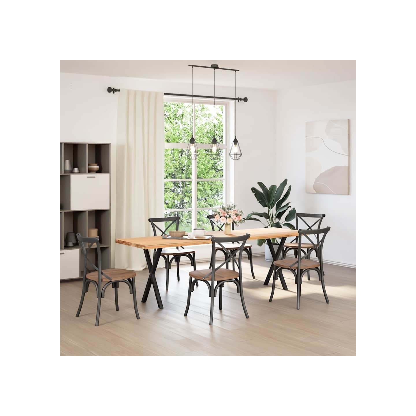 Pieds de table à manger en forme de X 2 pcs noir 57x(72-73) cm