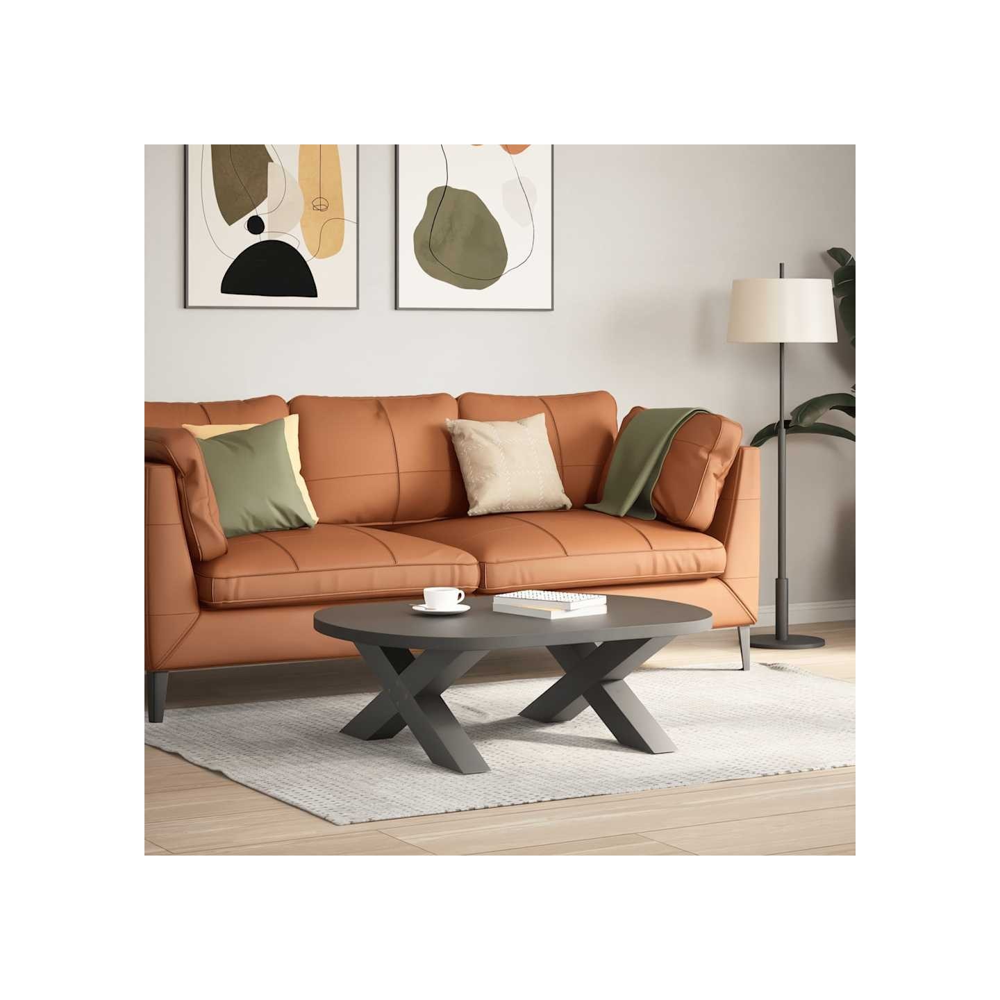 Pieds de table basse forme de X 2 pcs anthracite 70x(30-31)cm