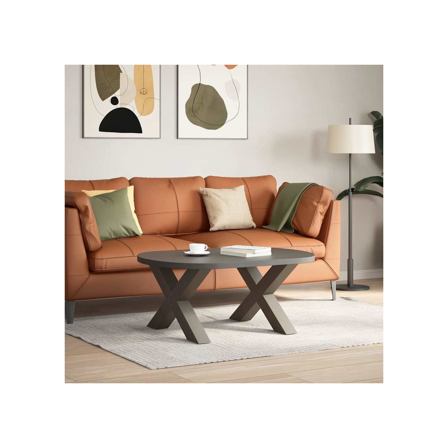 Pieds de table basse en forme de X 2 pcs naturel 70x(42-43) cm