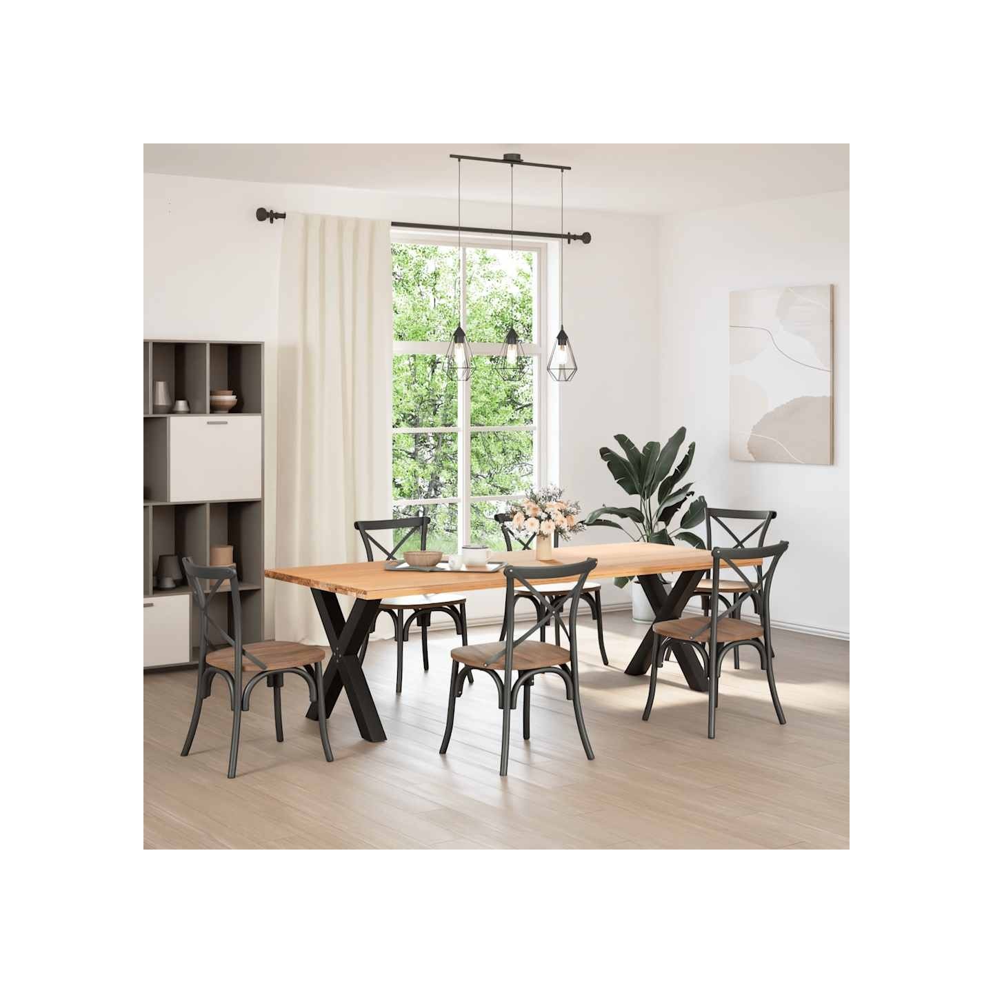 Pieds de table à manger en forme de X 2 pcs noir 70x(72-73) cm