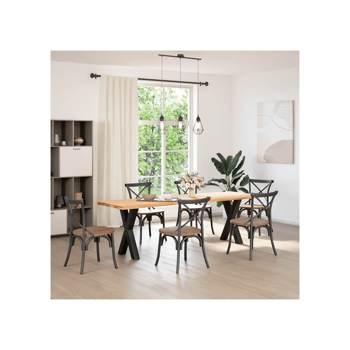 Pieds de table à manger en forme de X 2 pcs noir 60x(72-73) cm