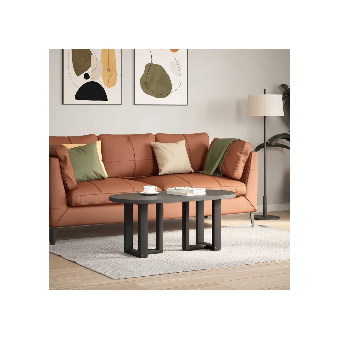Pieds de table basse en T 2 pièces noir 28x25x(42-43) cm acier