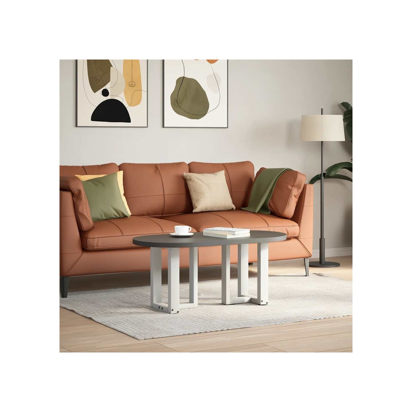 Pieds de table basse en T 2 pièces blanc 28x25x(42-43) cm acier