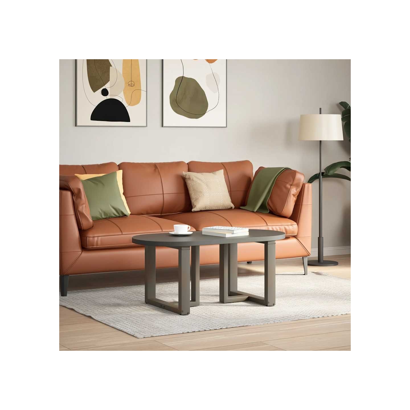 Pieds de table basse en T 2 pièces naturel 50x25x(42-43) cm