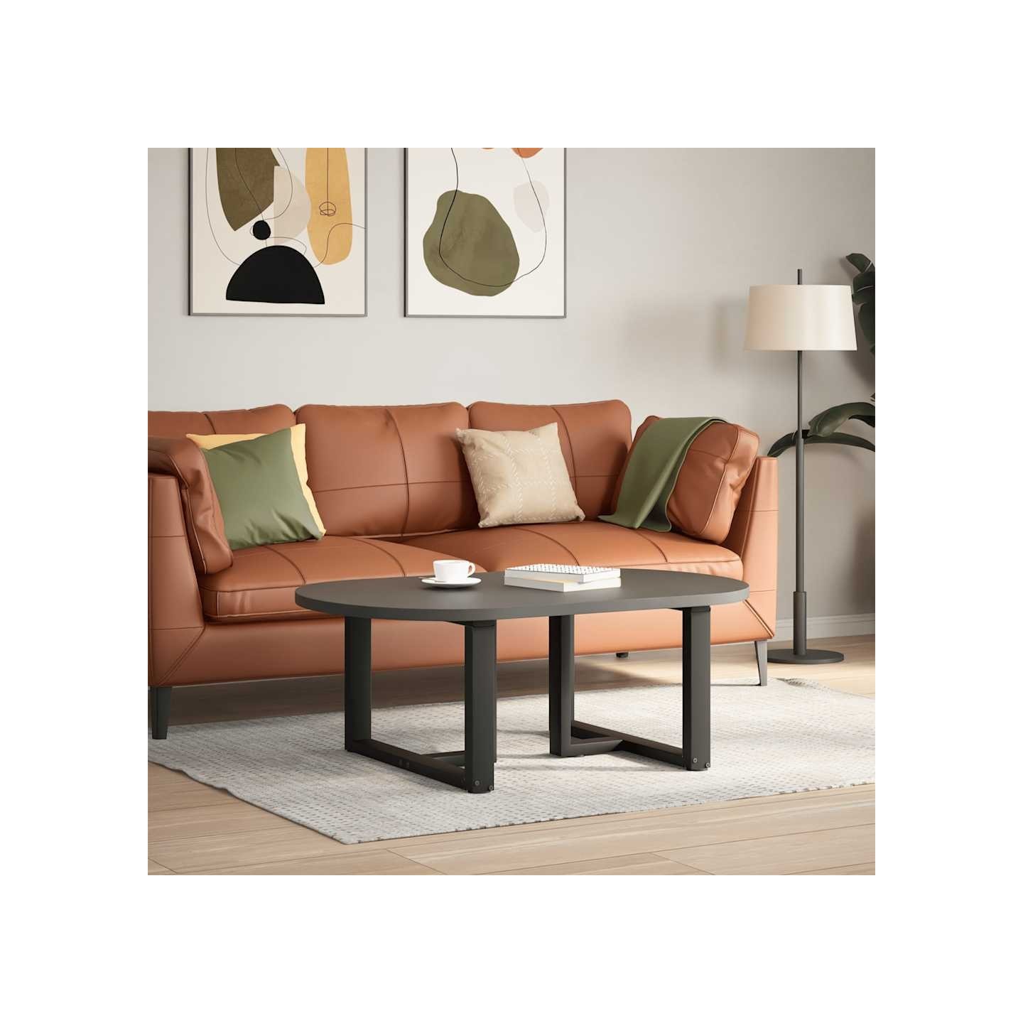 Pieds de table basse en T 2 pièces noir 70x25x(42-43) cm acier
