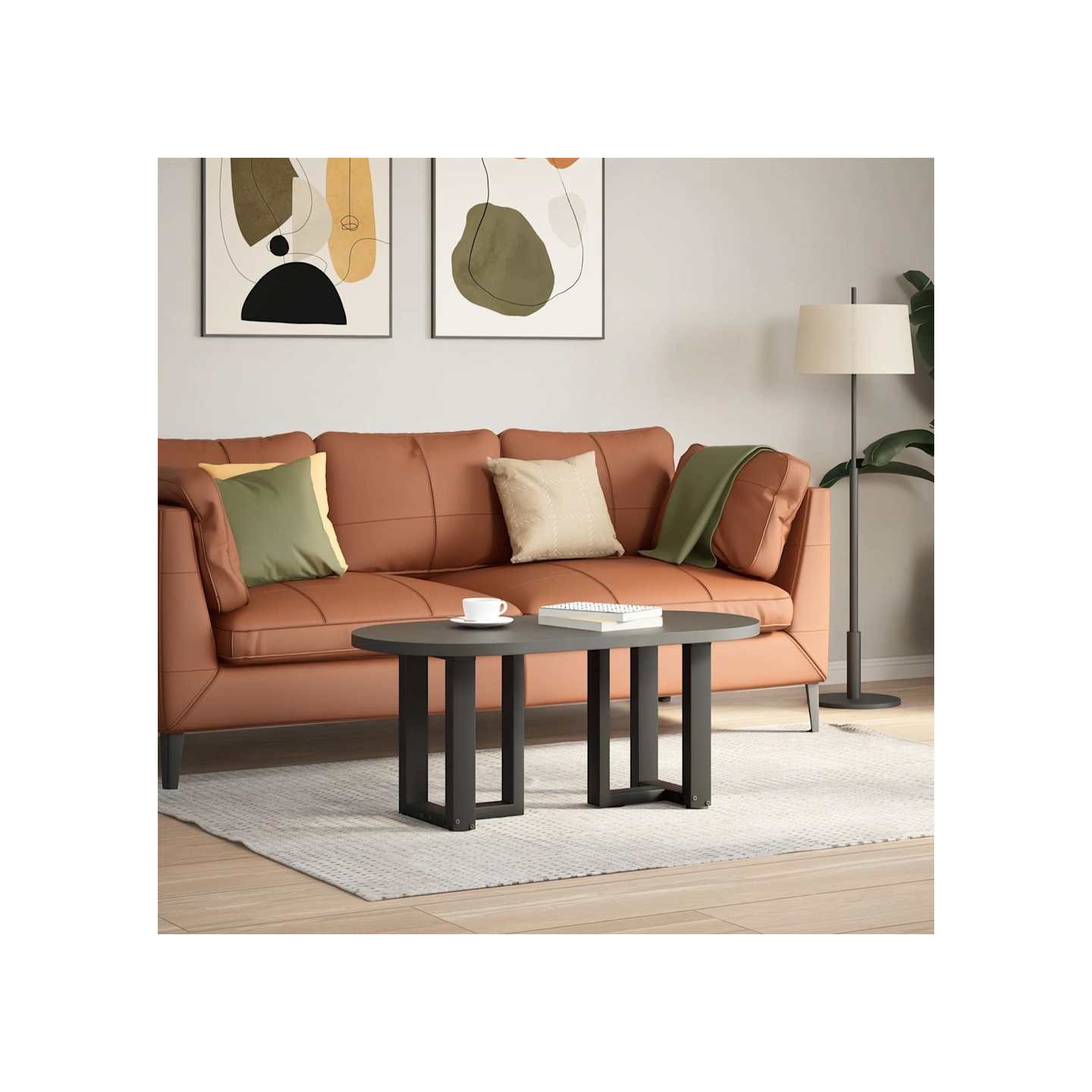 Pieds de table basse en T 2 pièces noir 38x25x(42-43) cm acier
