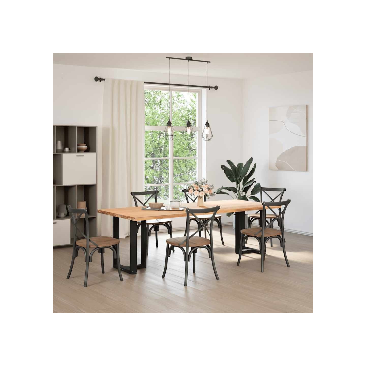 Pieds de table à manger en T 2 pièces noir 60x35x(72-73) cm