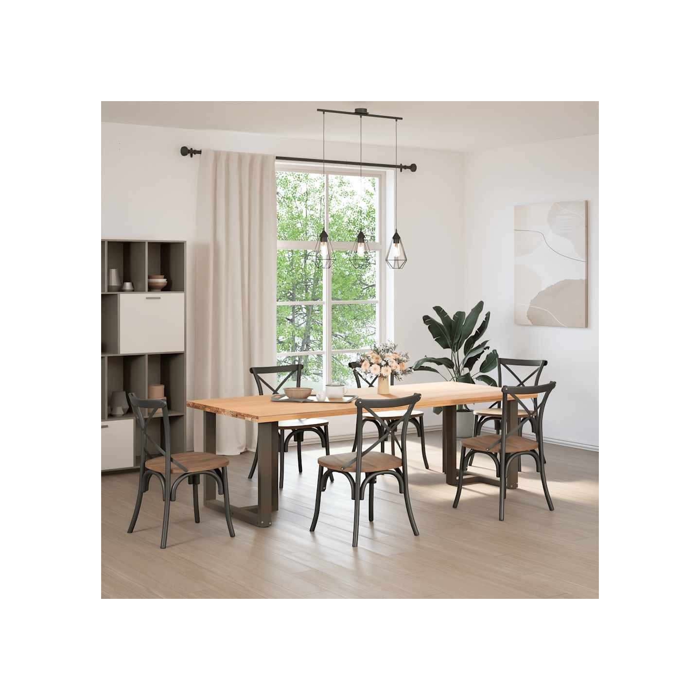 Pieds de table à manger en T 2 pièces noir 70x35x(72-73) cm