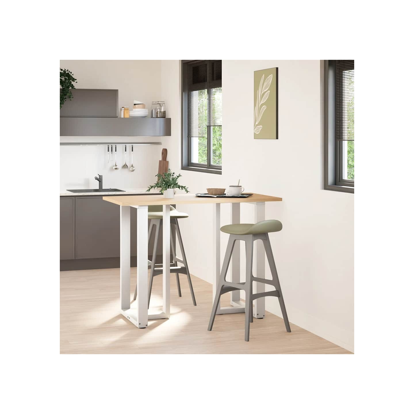Pieds de table de bar en T 2 pièces blanc 60x35x(100-101) cm