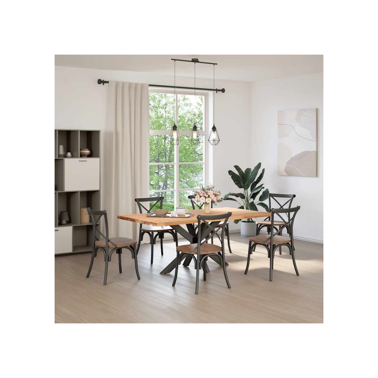 Pied de table à manger en araignée anthracite 120x68x(72-73) cm