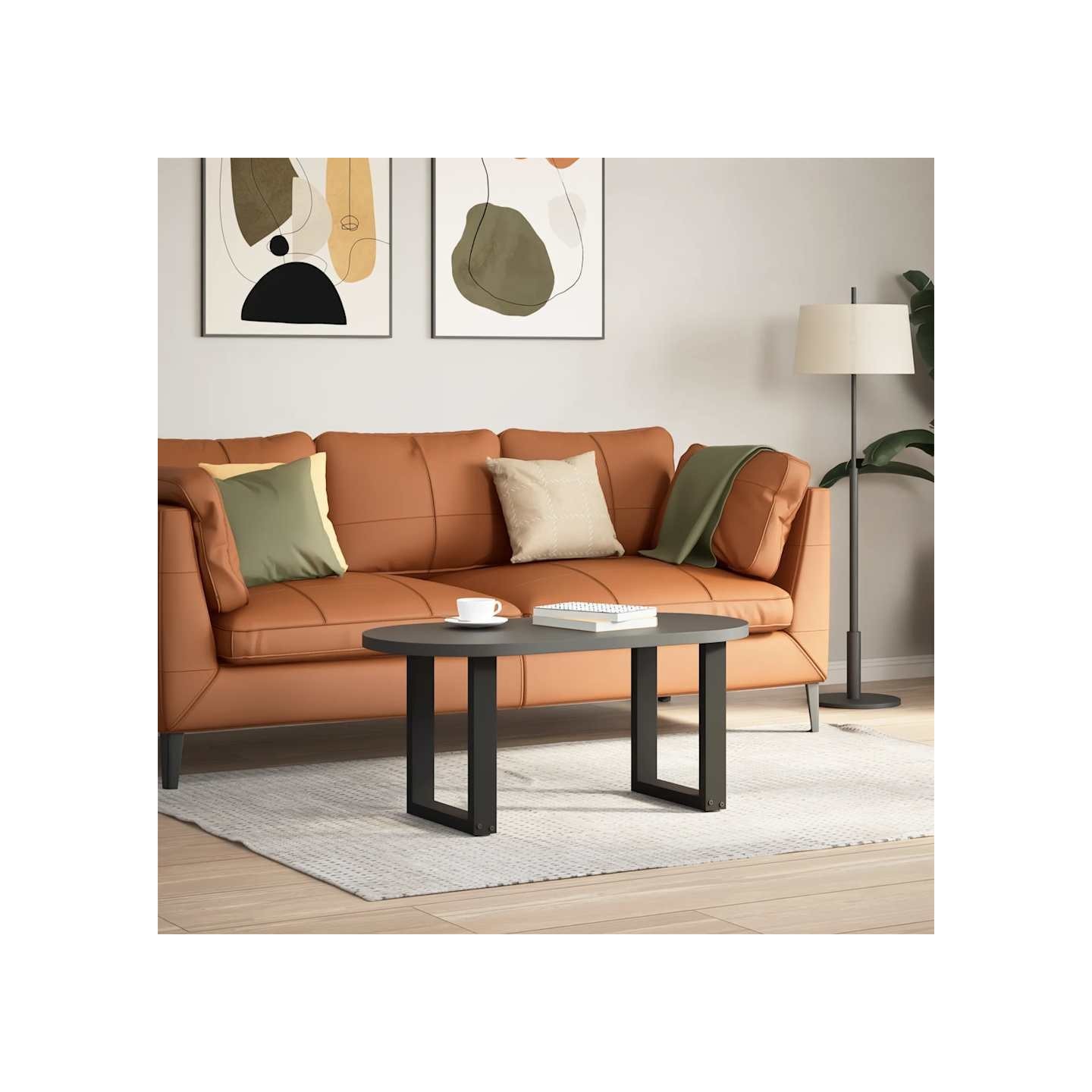 Pieds de table basse en U 2 pièces Noir 38 x (42-43) cm Acier