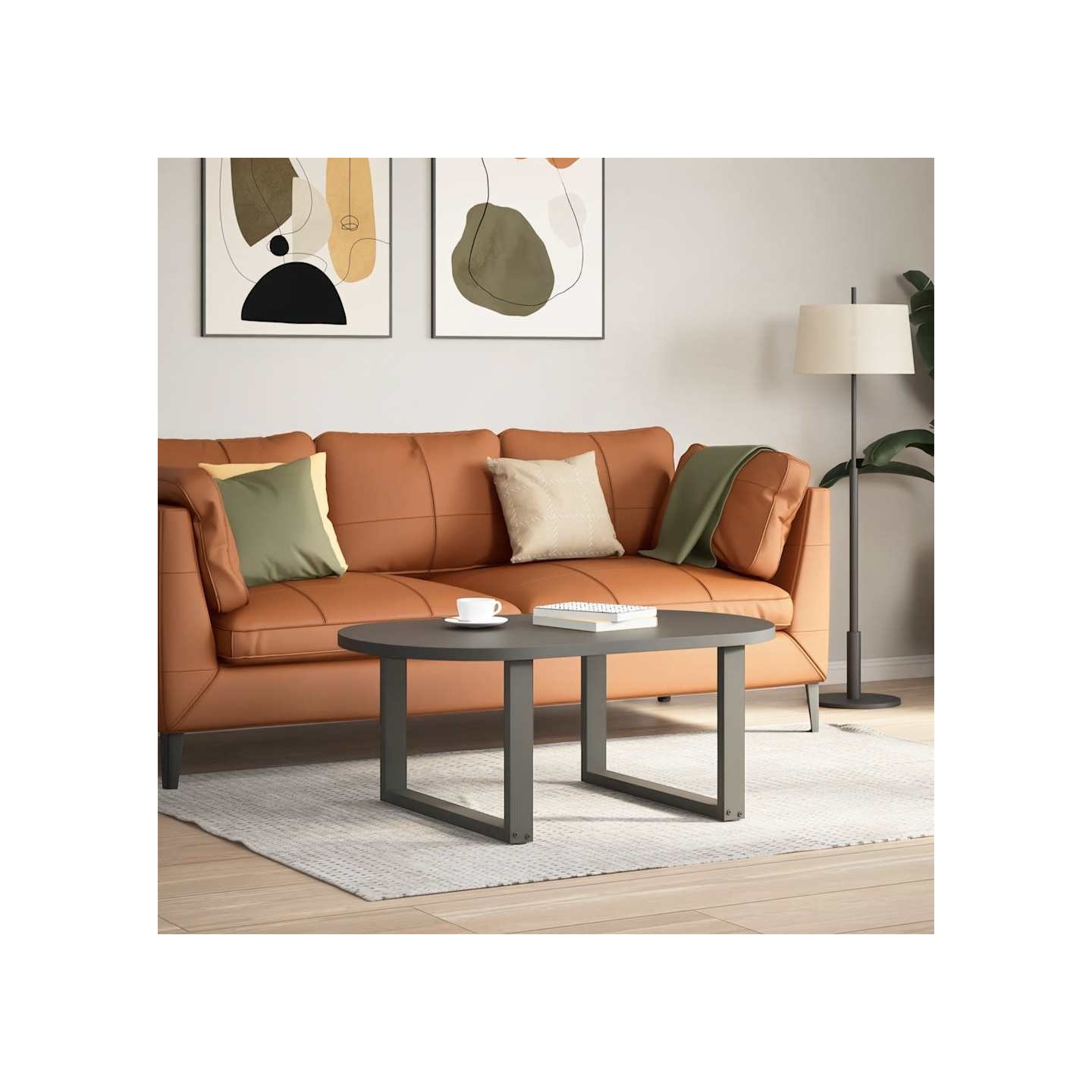 Pieds de table basse en U 2 pièces Anthracite 70 x (42-43) cm Acier