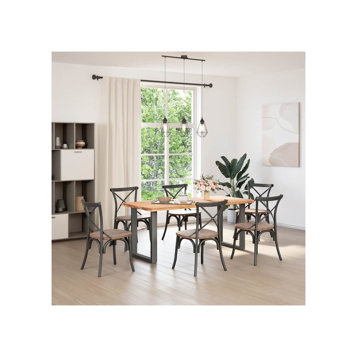Pieds de table à manger en U 2 pièces anthracite 70x(72-73) cm