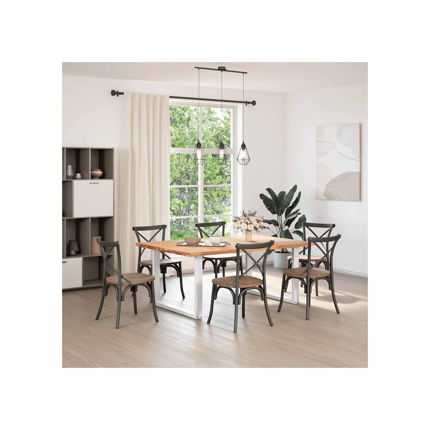 Pieds de table à manger en U 2 pièces Blanc 100 x (72-73) cm Acier