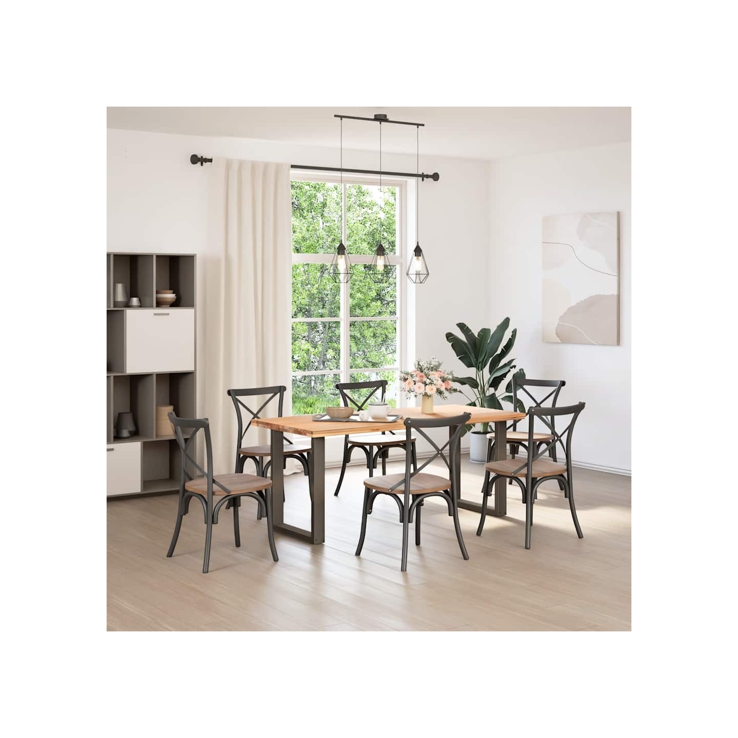 Pieds de table à manger forme de U 2 pcs naturel 70x(72-73)cm