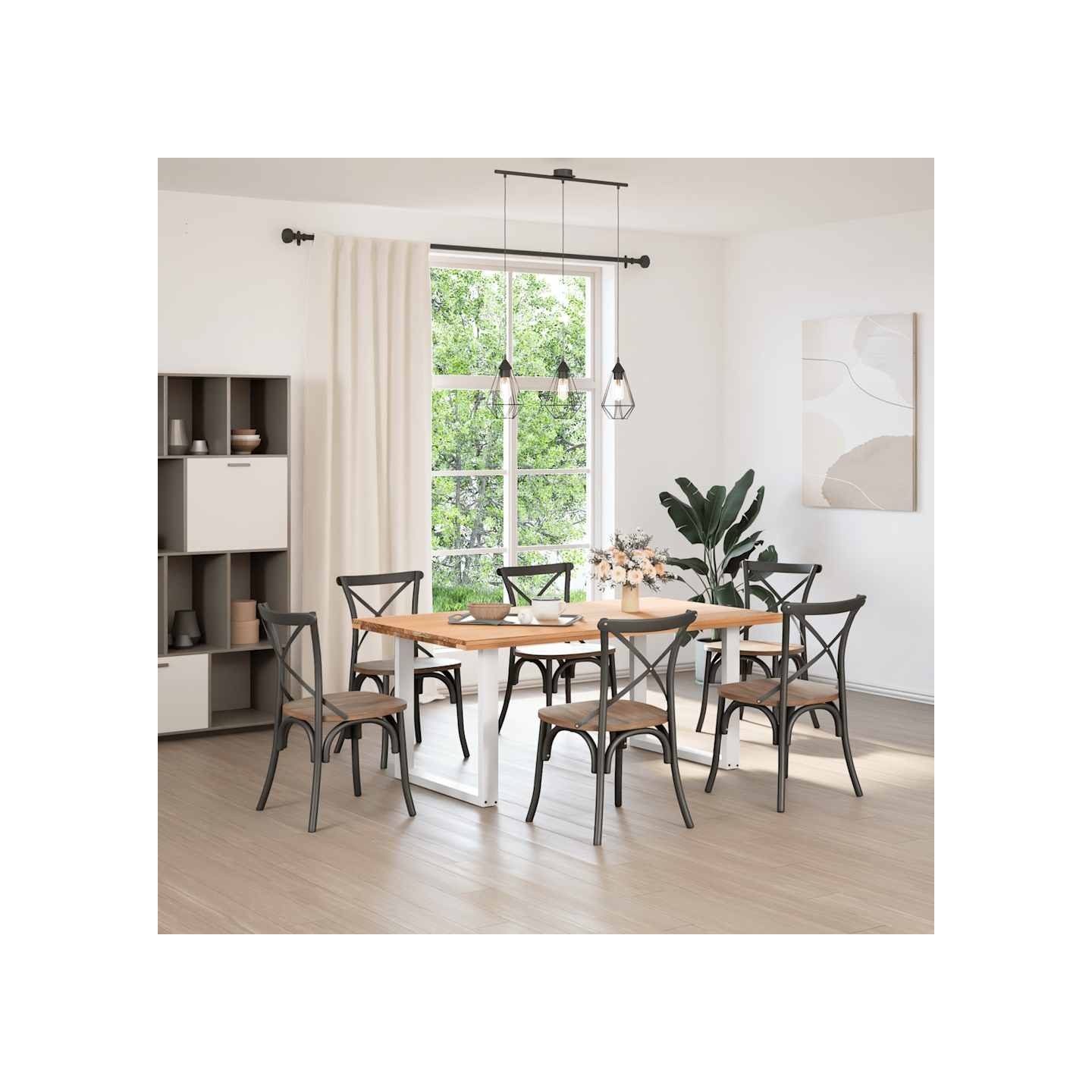 Pieds de table à manger en U 2 pièces Blanc 90 x (72-73) cm Acier